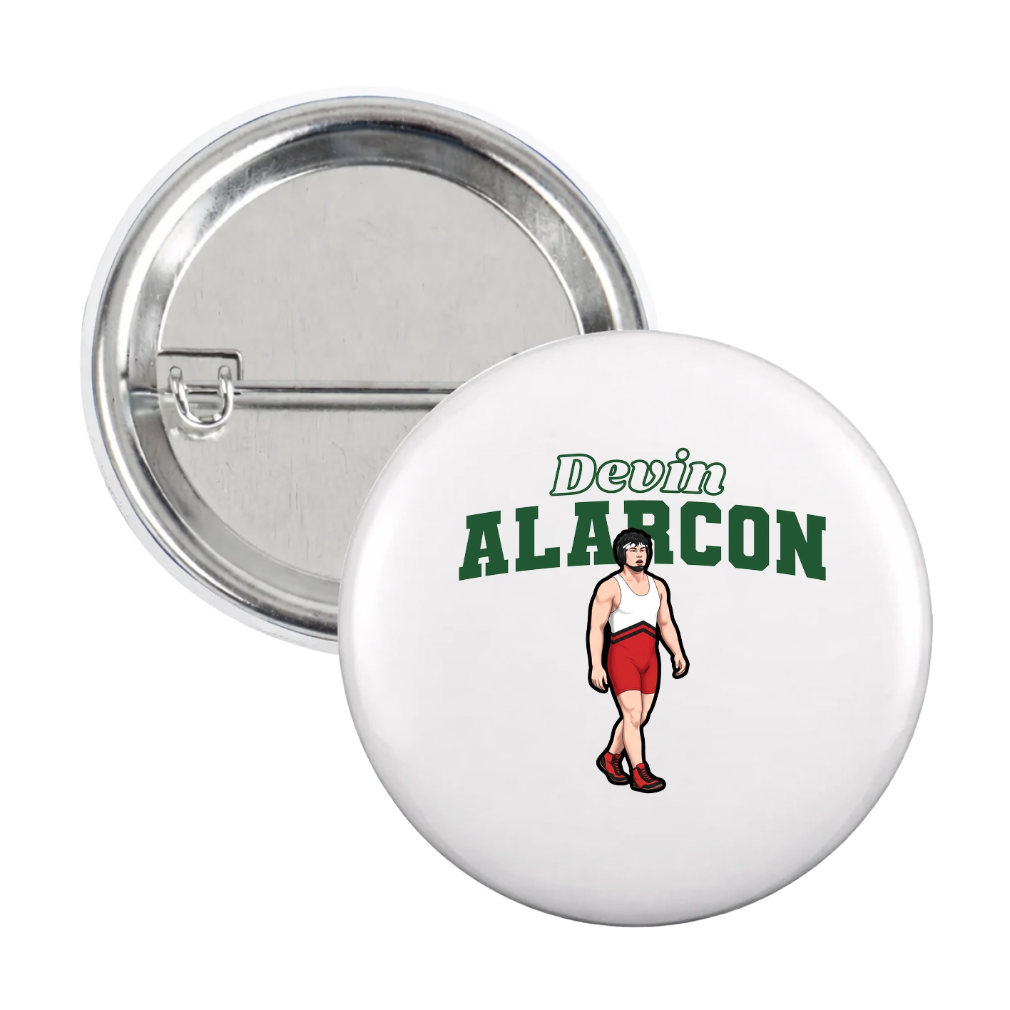 Game Day Button — Name Arch in White