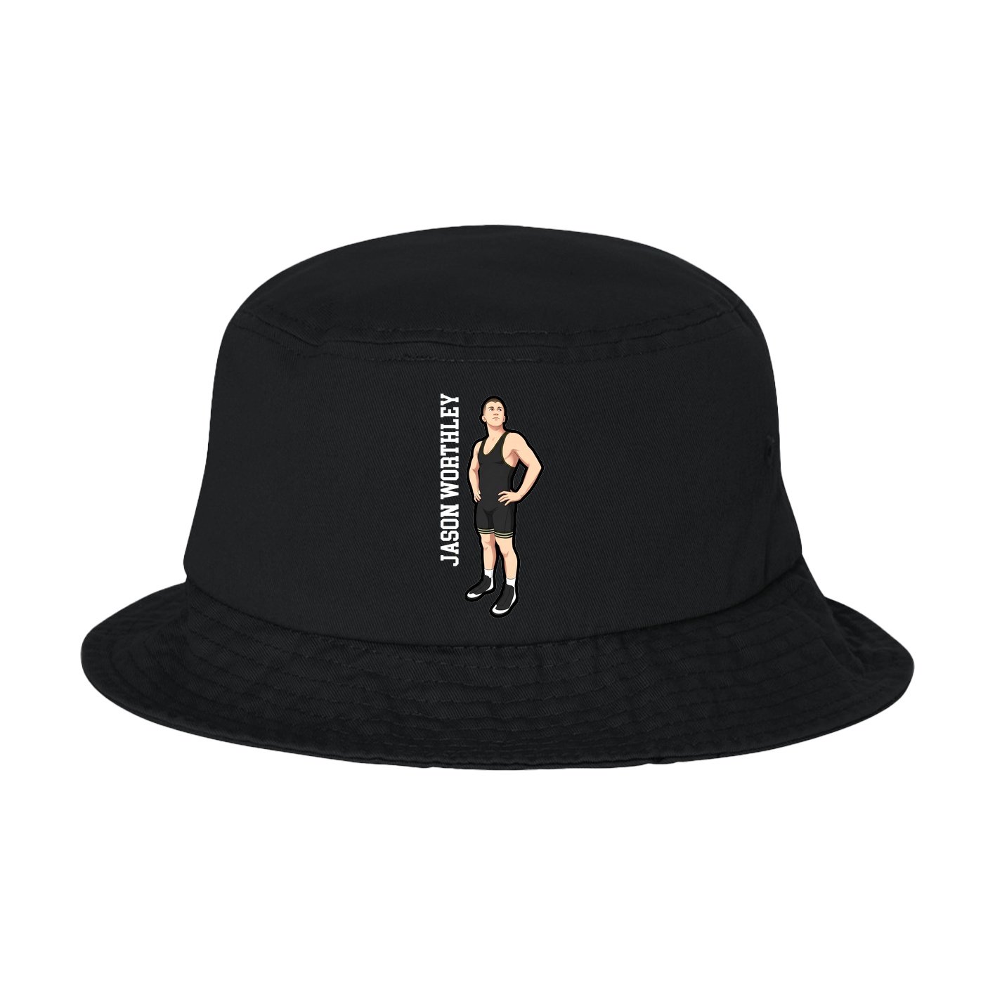 Bucket Cap — Name Vertical in Black