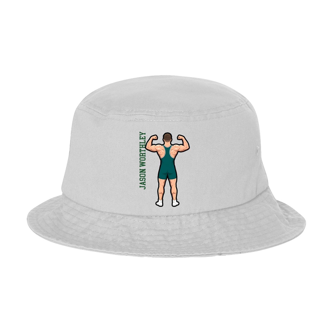 Bucket Cap — Name Vertical in White