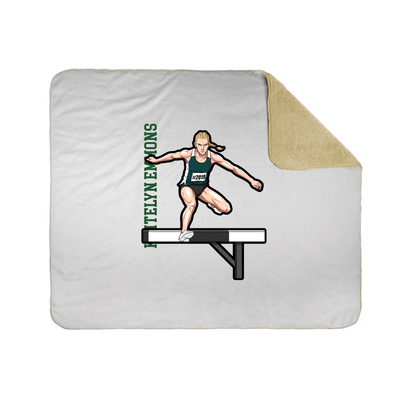 Throw Blanket — Name Vertical in White