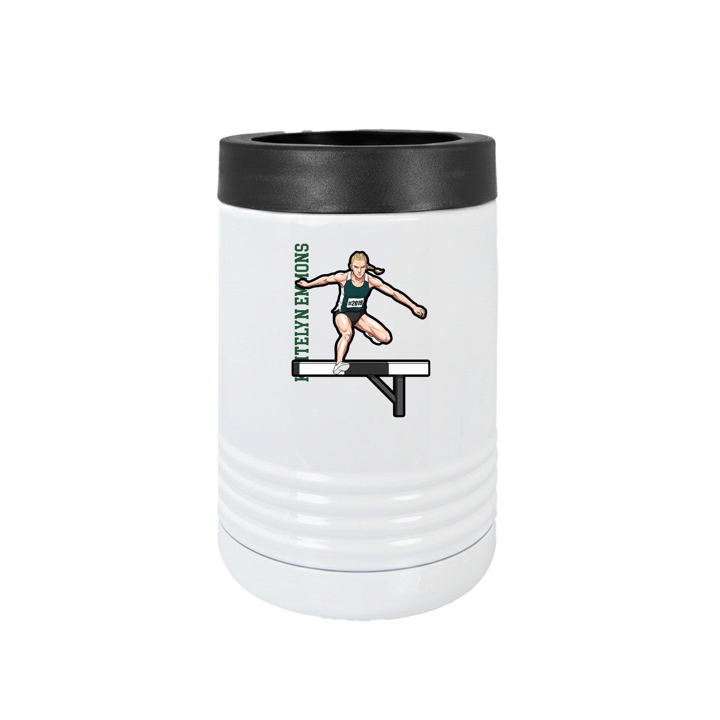 Beverage Holder — Name Vertical in White