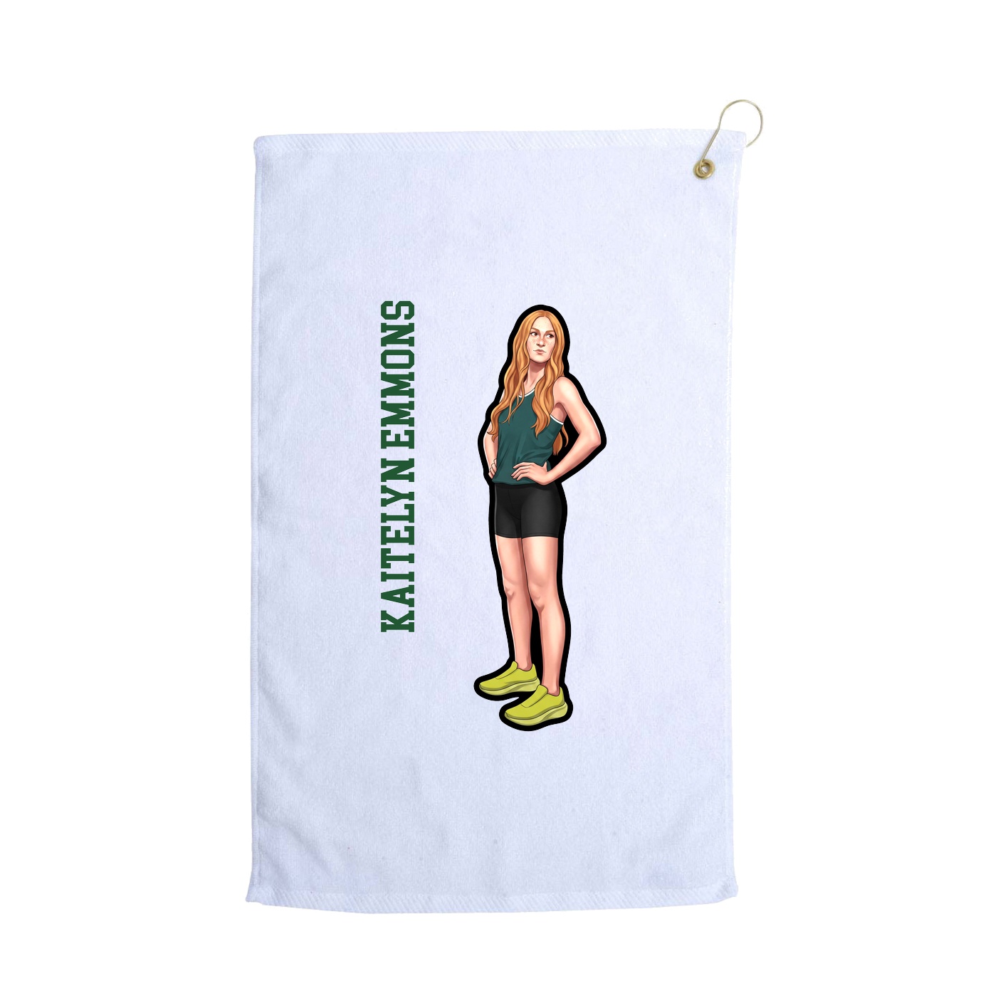Golf Towel — Name Vertical in White
