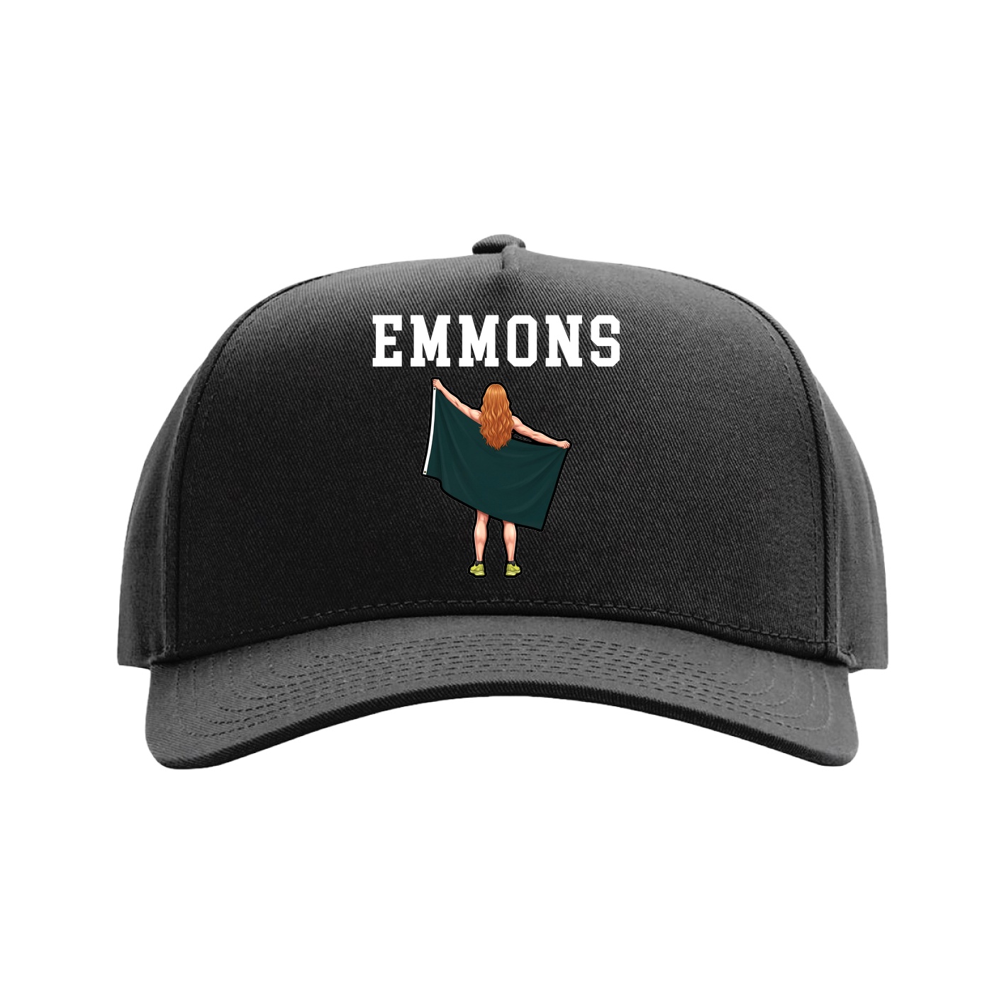 Full Fabric Five-Panel Champ Cap — Shirsey in Black