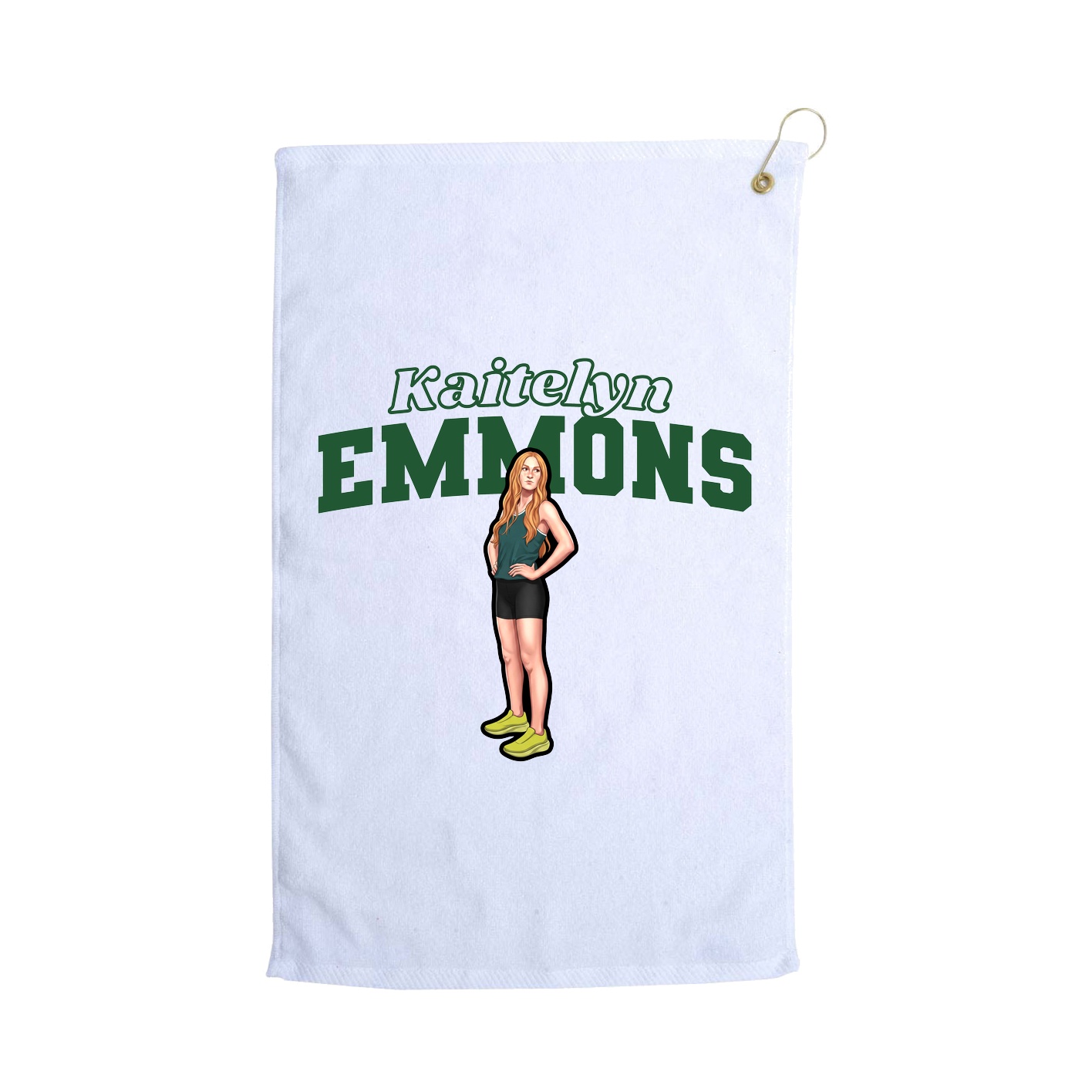 Golf Towel — Name Arch in White