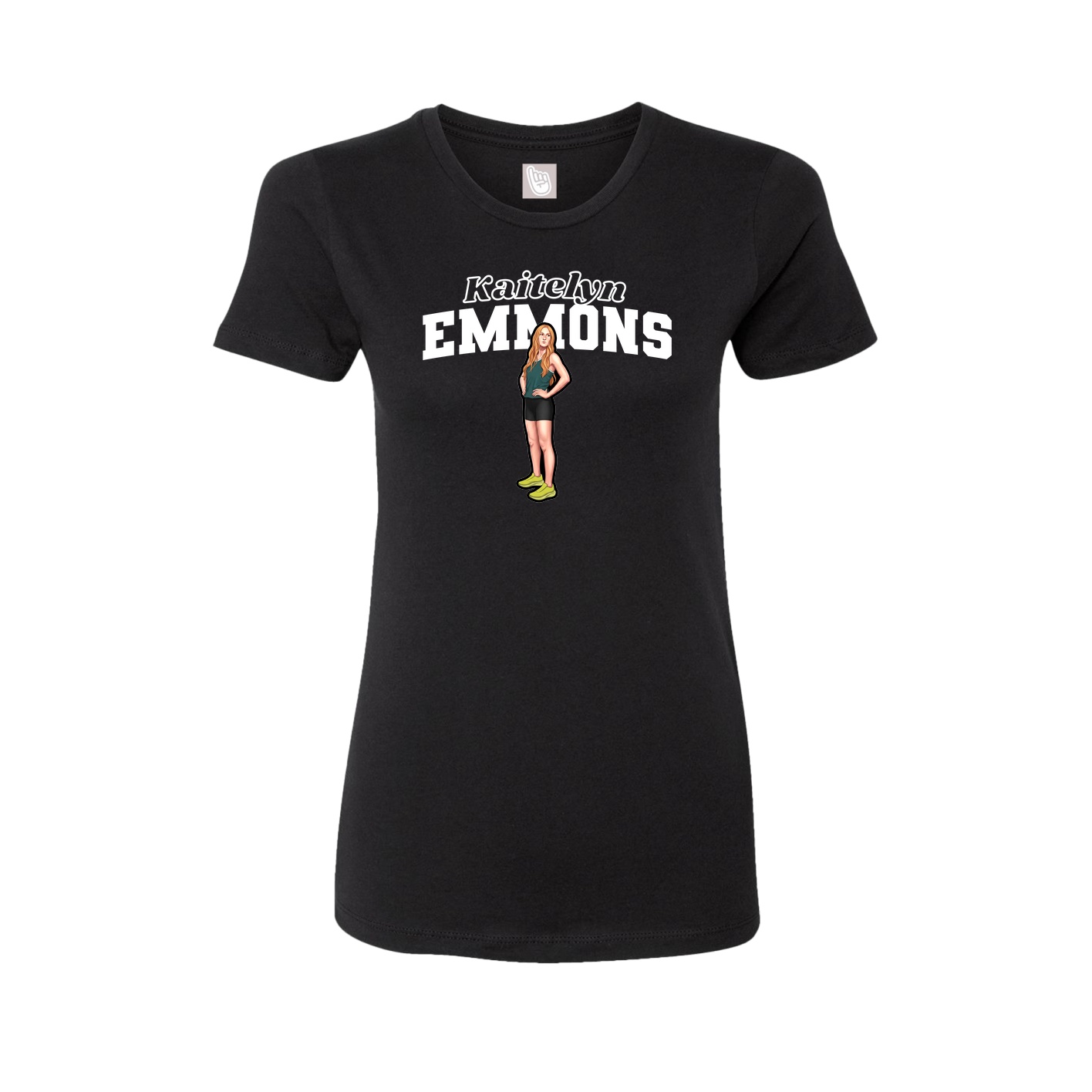 Fitted Women's Tee — Name Arch in Black