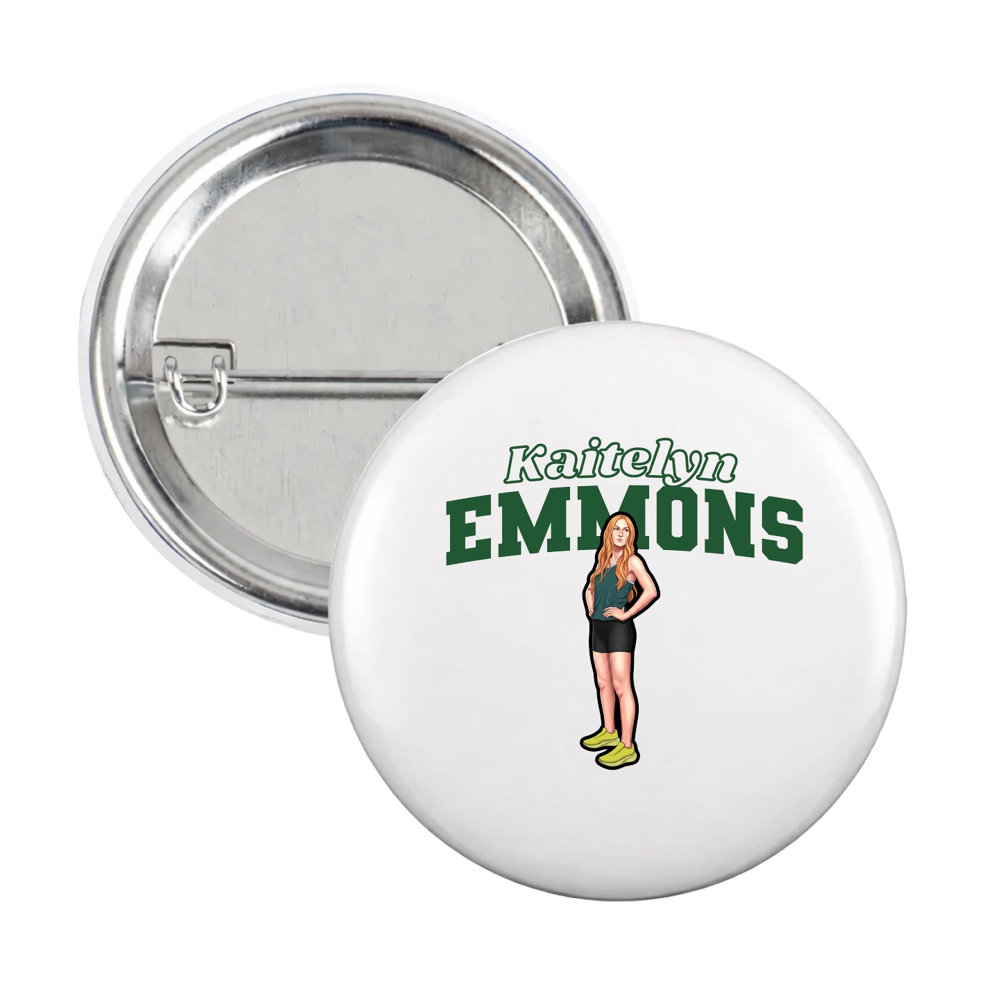 Game Day Button — Name Arch in White