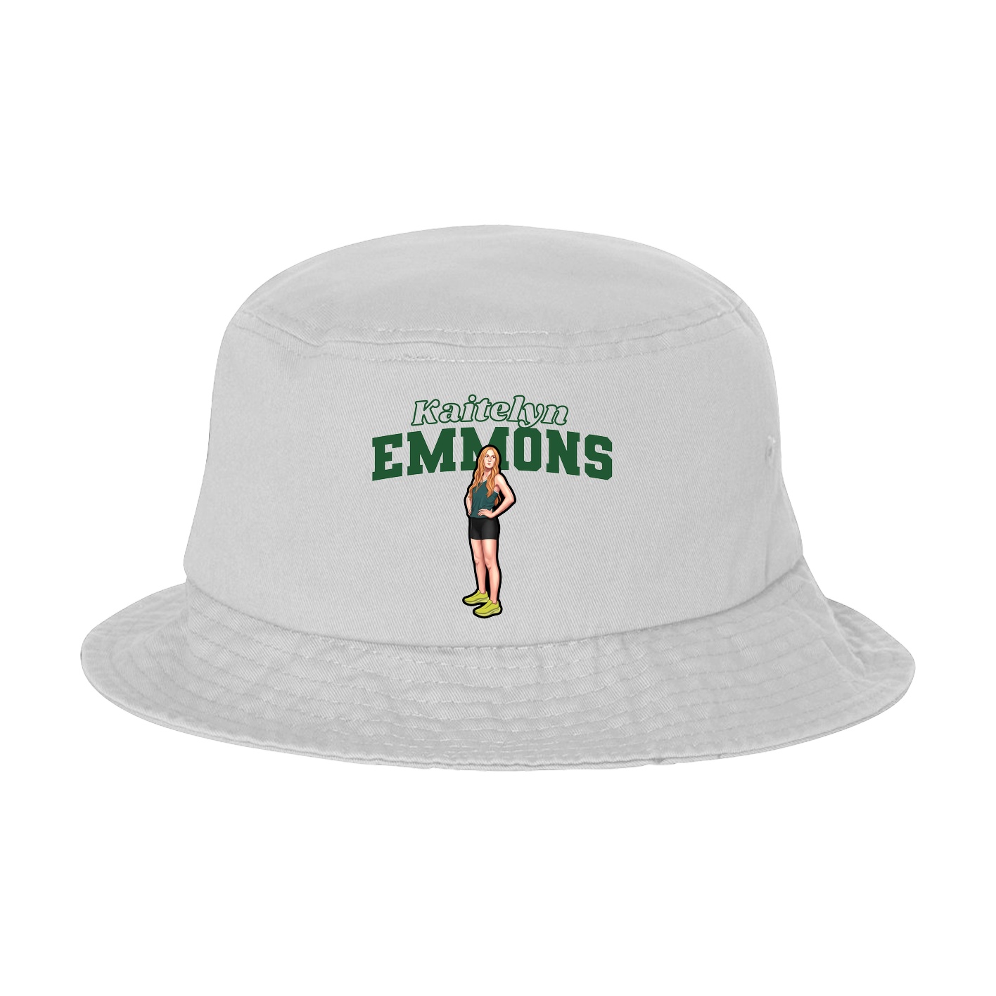 Bucket Cap — Name Arch in White