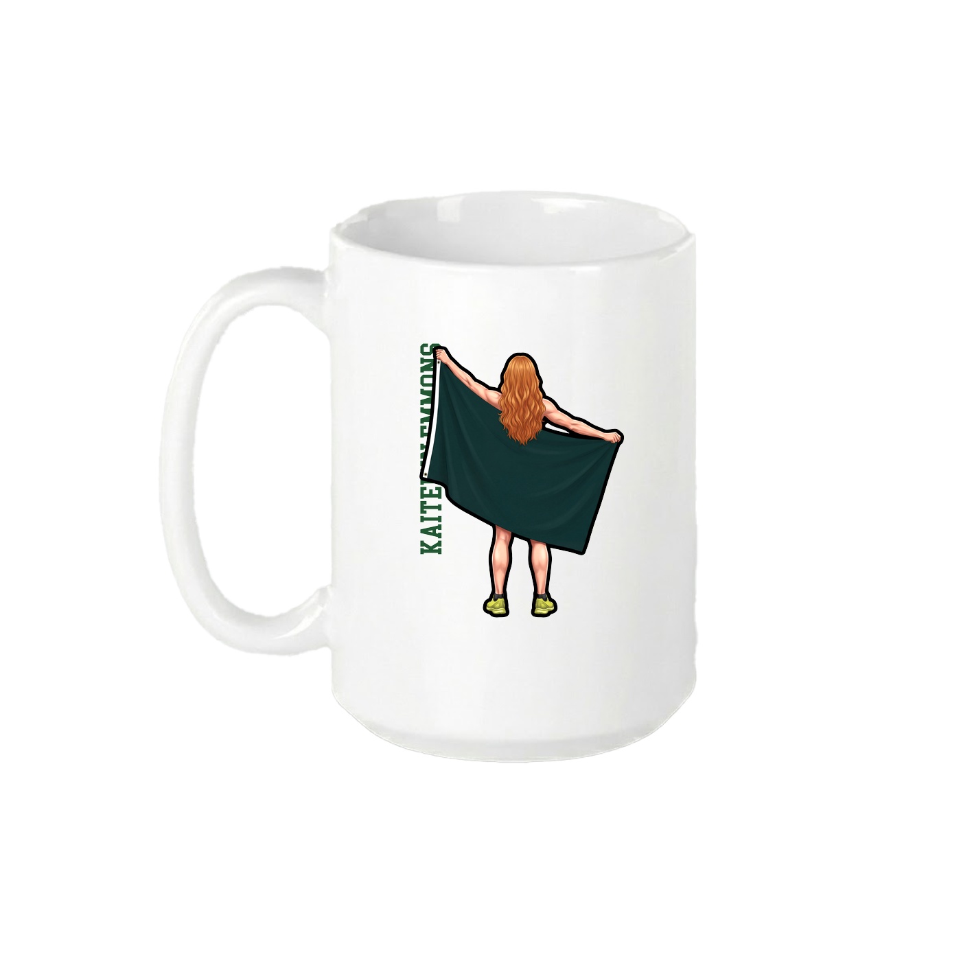 15oz Coffee Mug — Name Vertical in White