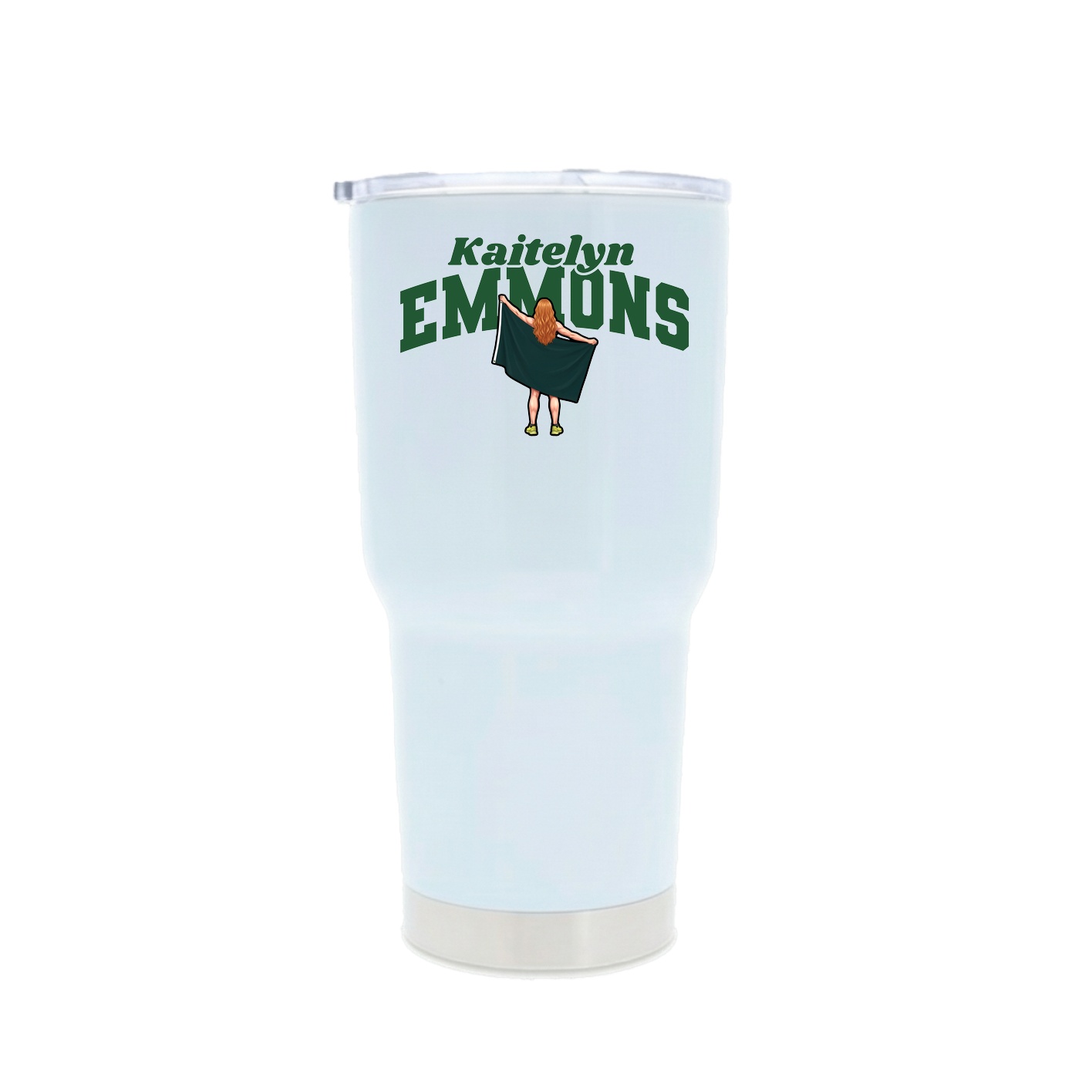 30oz Stainless Steel Tumbler — Signature Arch in White