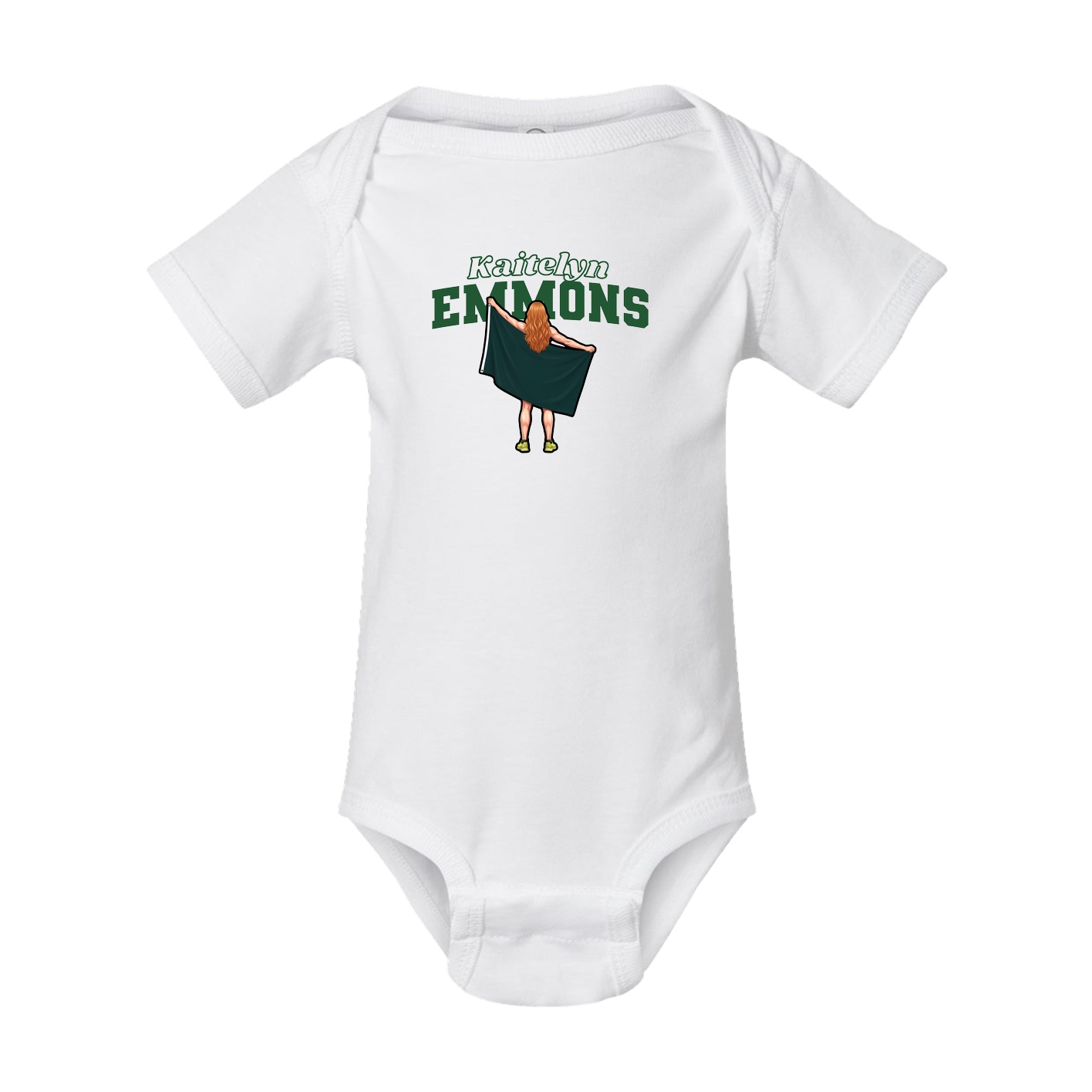 Baby Onesie — Name Arch in White