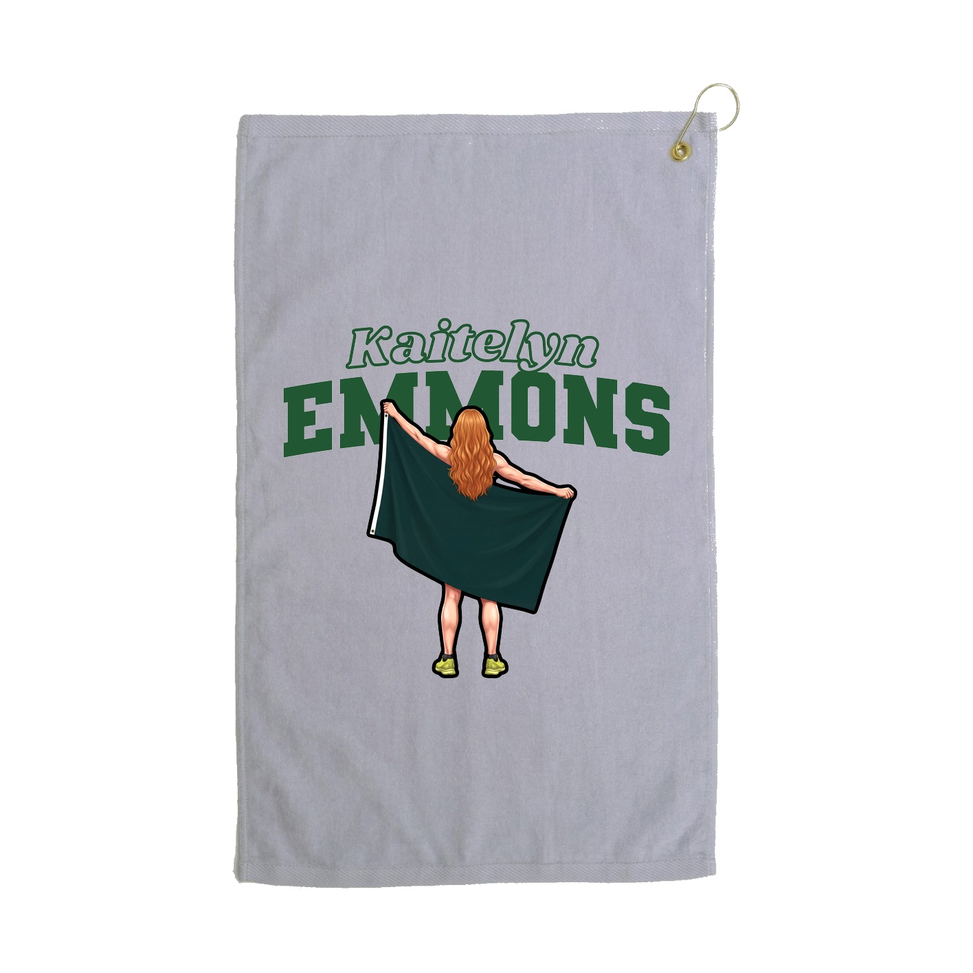 Golf Towel — Name Arch in Grey
