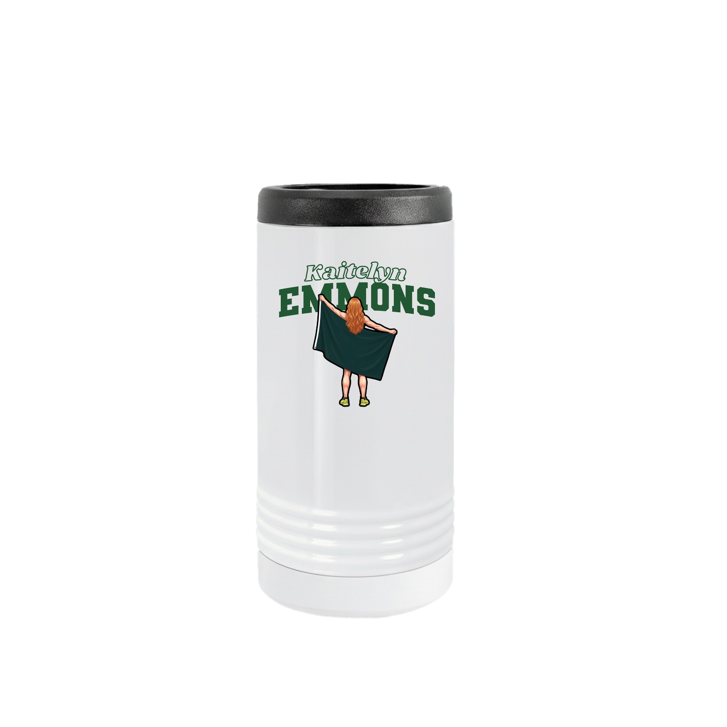 Slim Beverage Holder — Name Arch in White