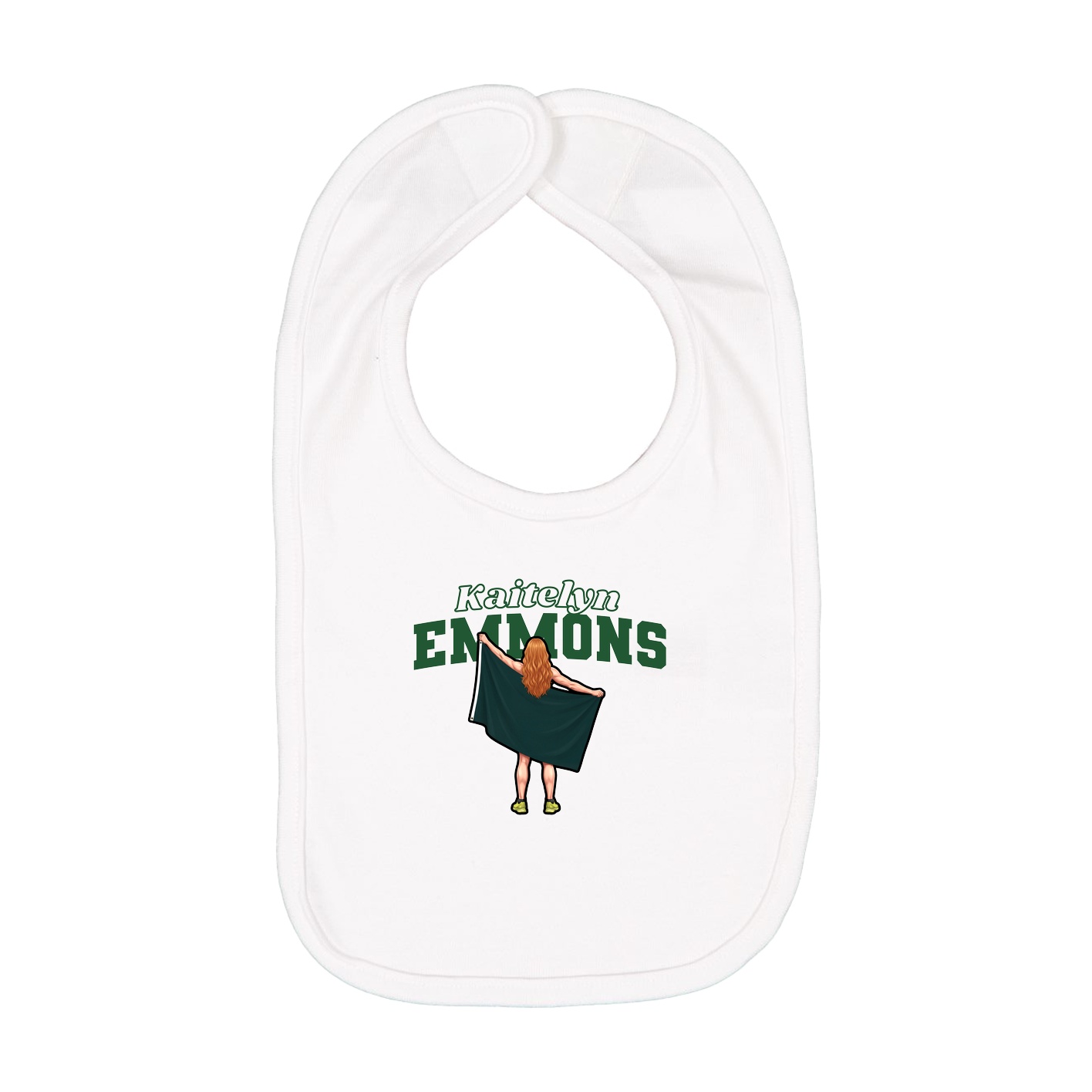 Infant Bib — Name Arch in White