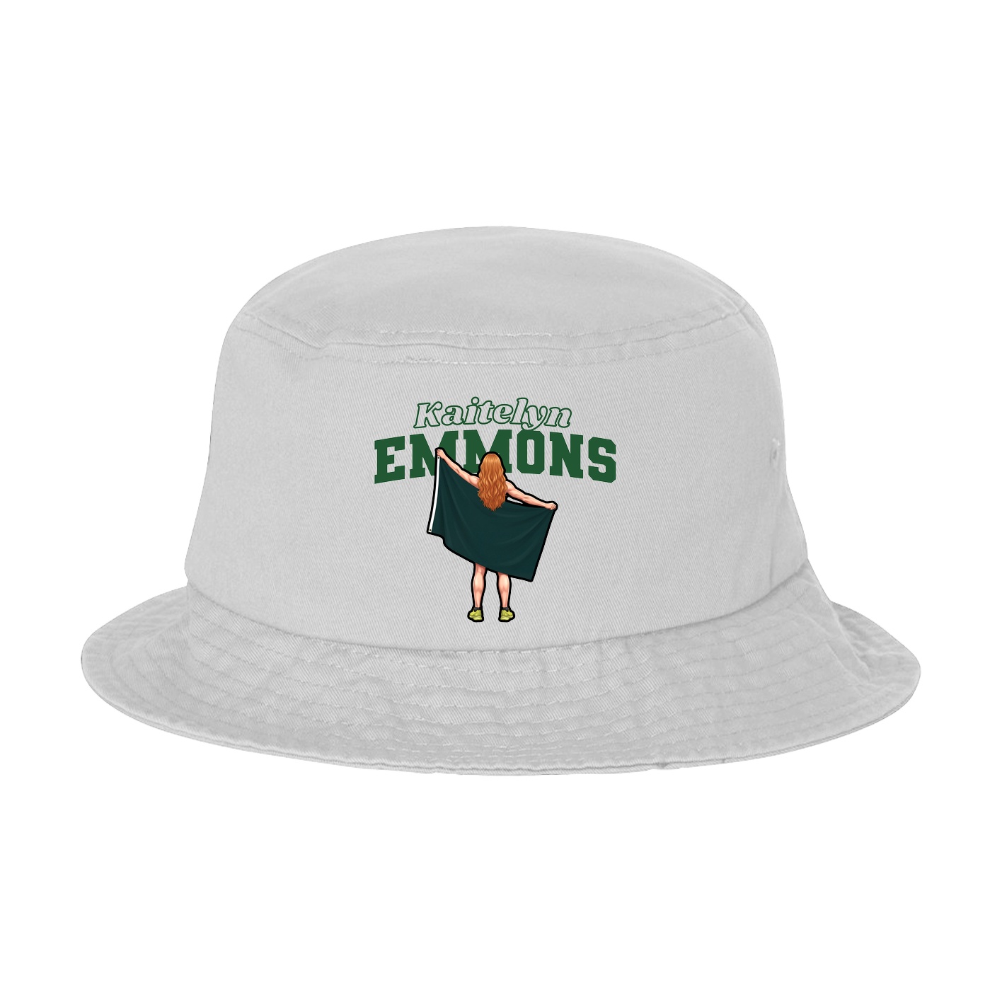 Bucket Cap — Name Arch in White