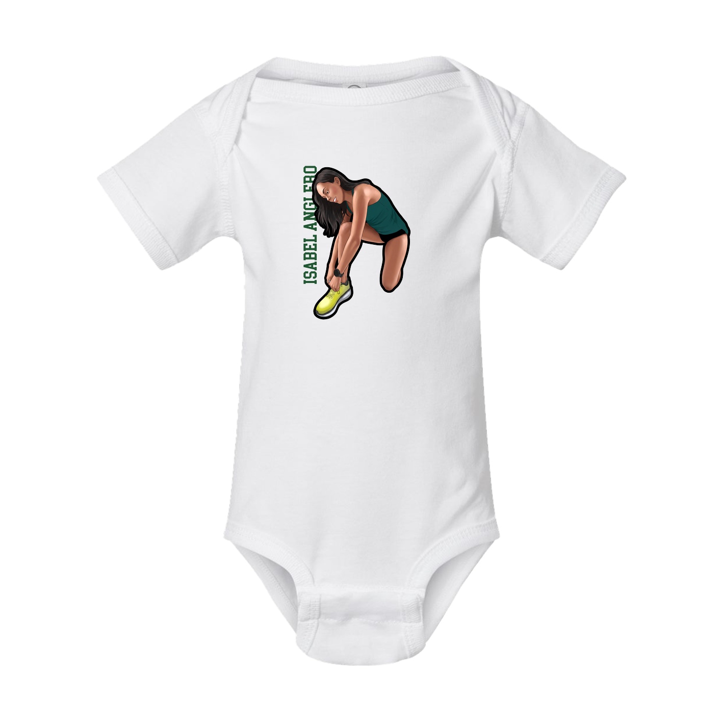 Baby Onesie — Name Vertical in White