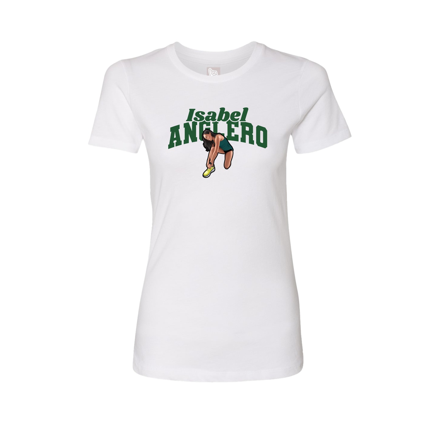 Fitted Women's Tee — Signature Arch in White