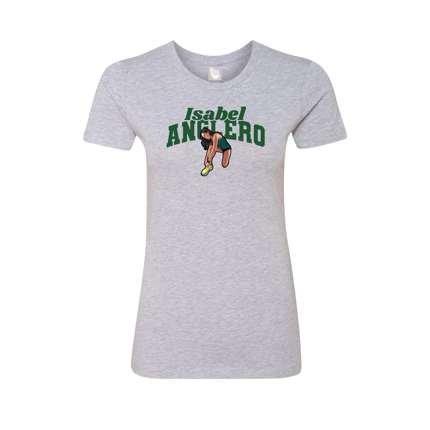 Fitted Women's Tee — Signature Arch in Grey