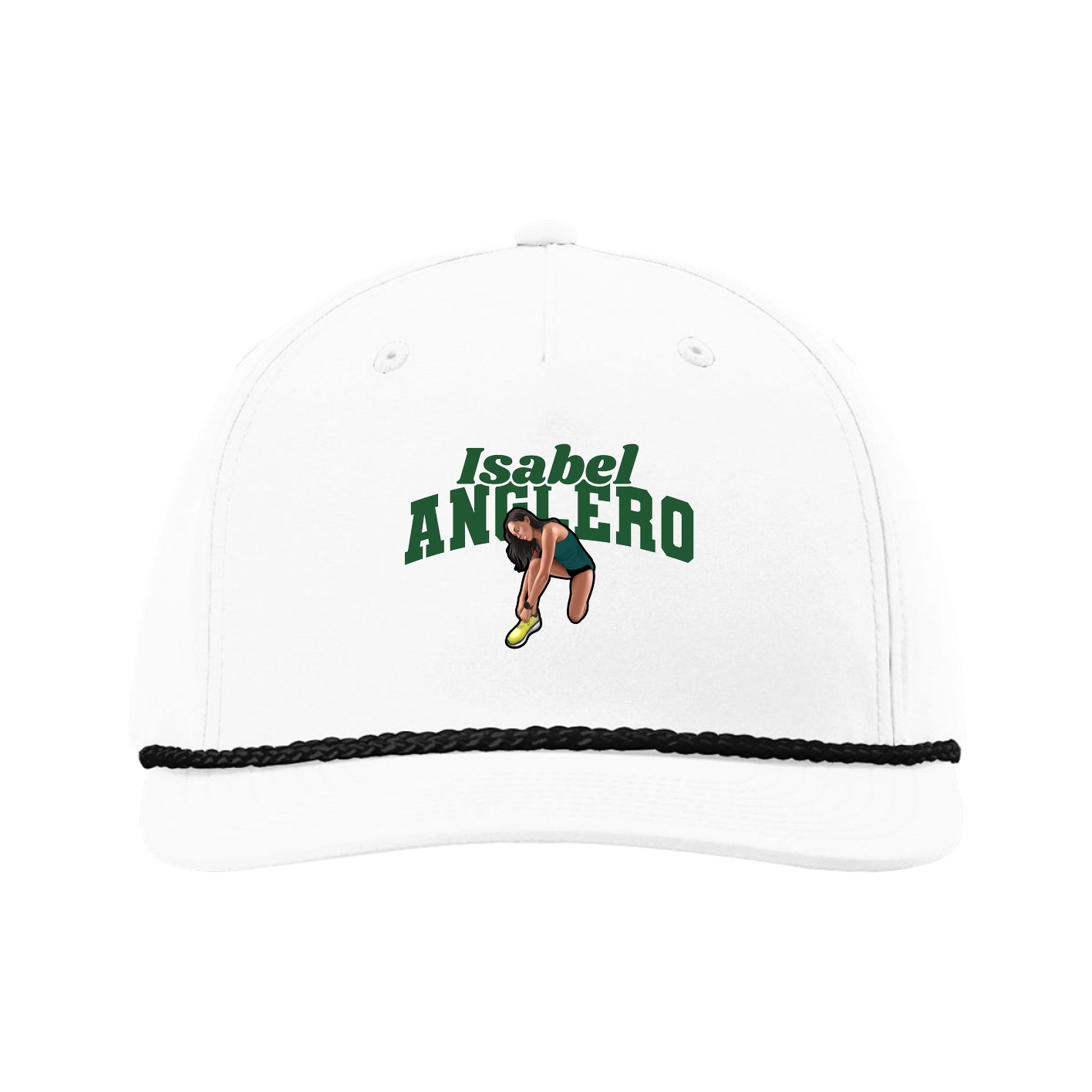 Five-Panel Classic Rope Cap — Signature Arch in White
