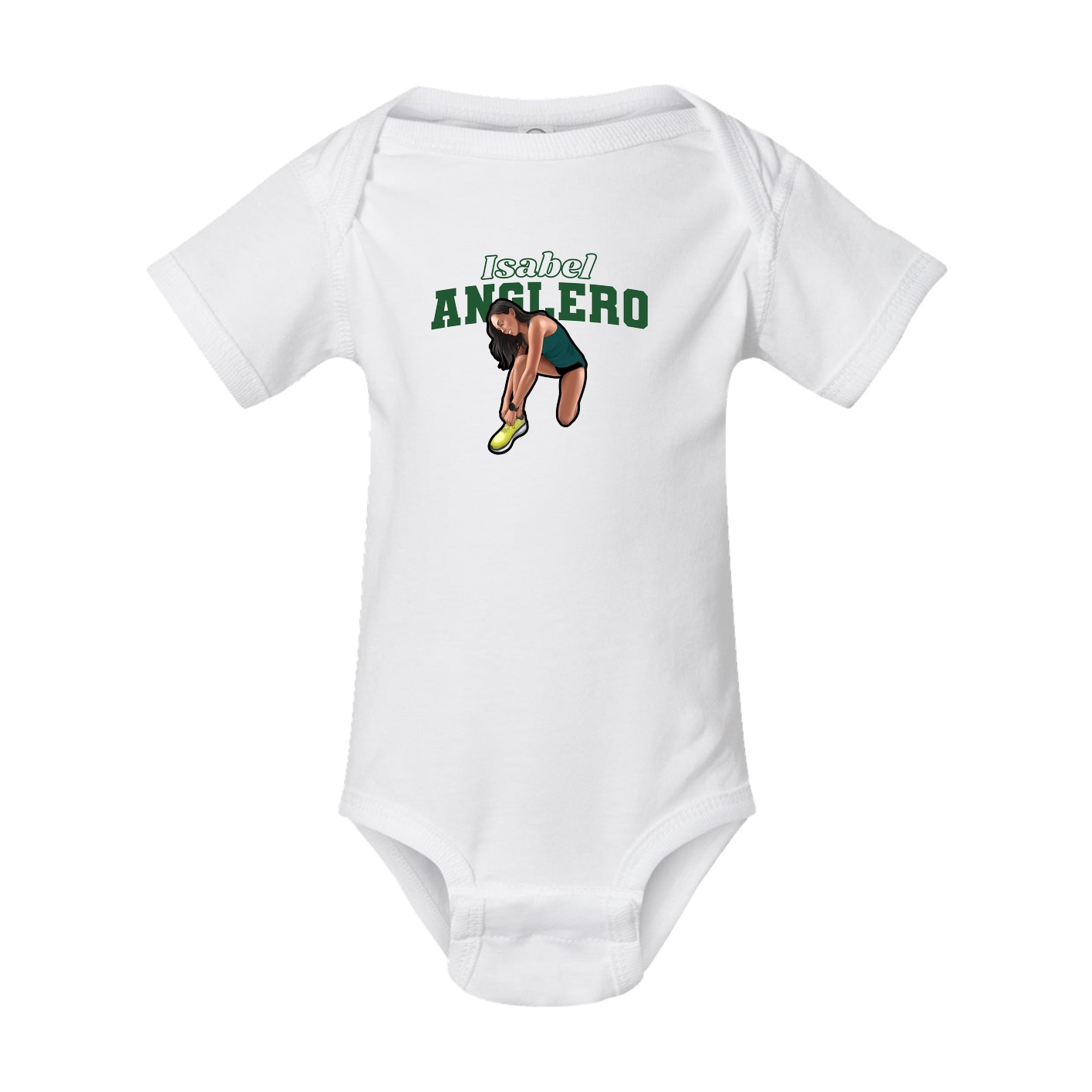 Baby Onesie — Name Arch in White
