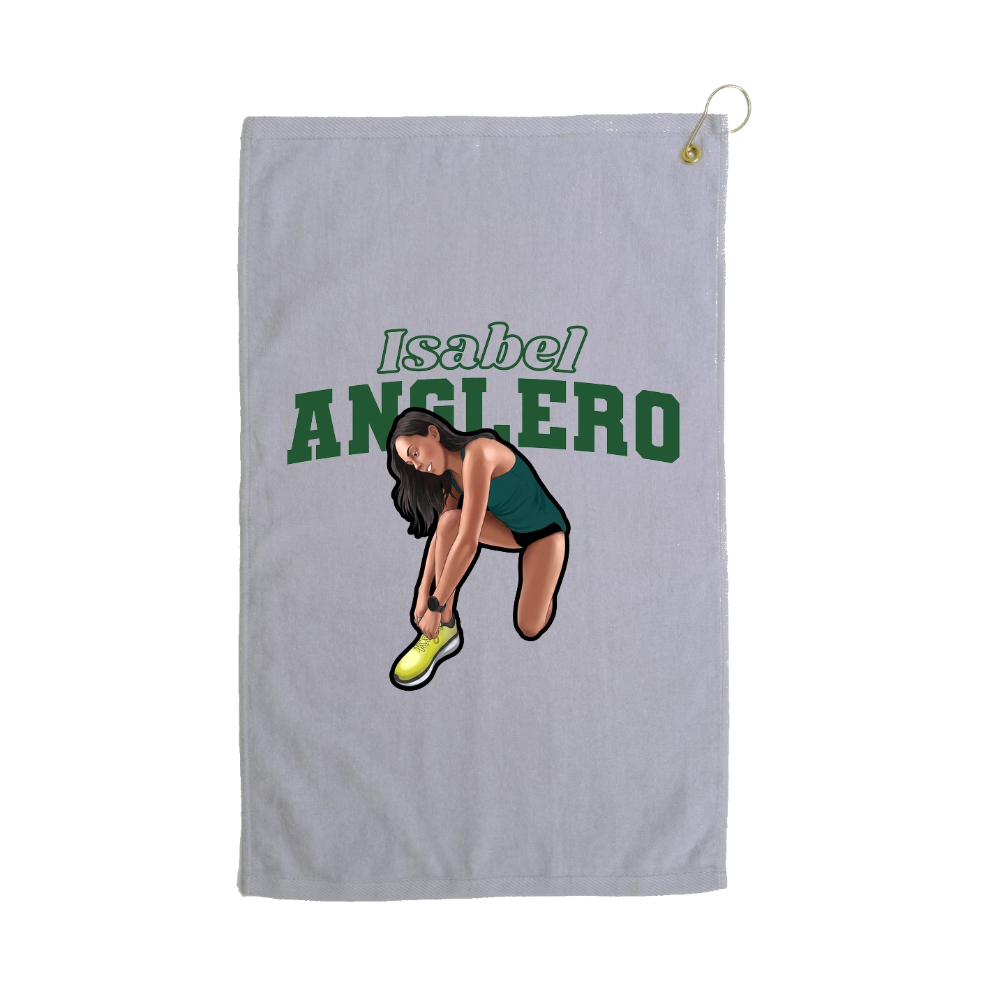 Golf Towel — Name Arch in Grey