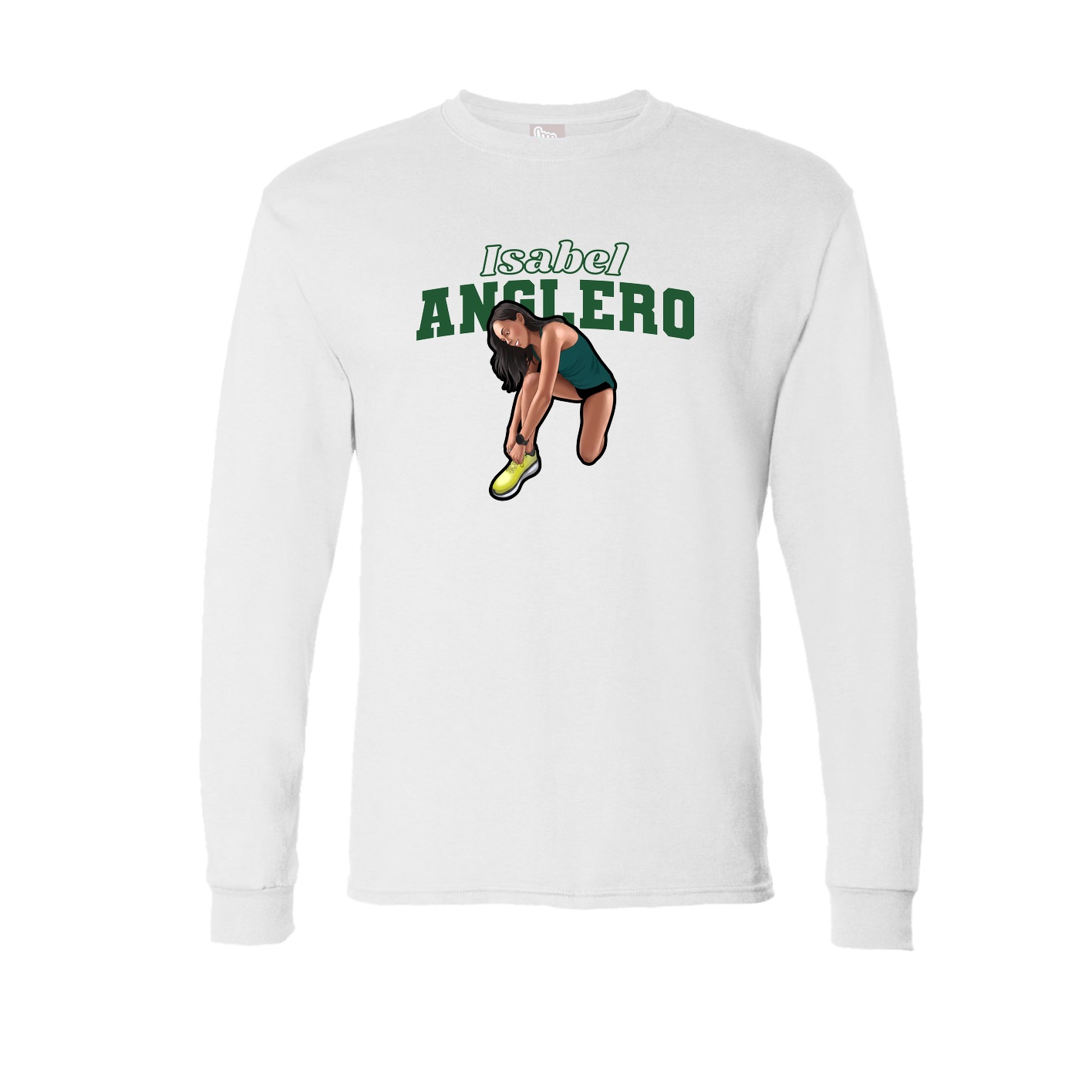 Long Sleeve Tee — Name Arch in White