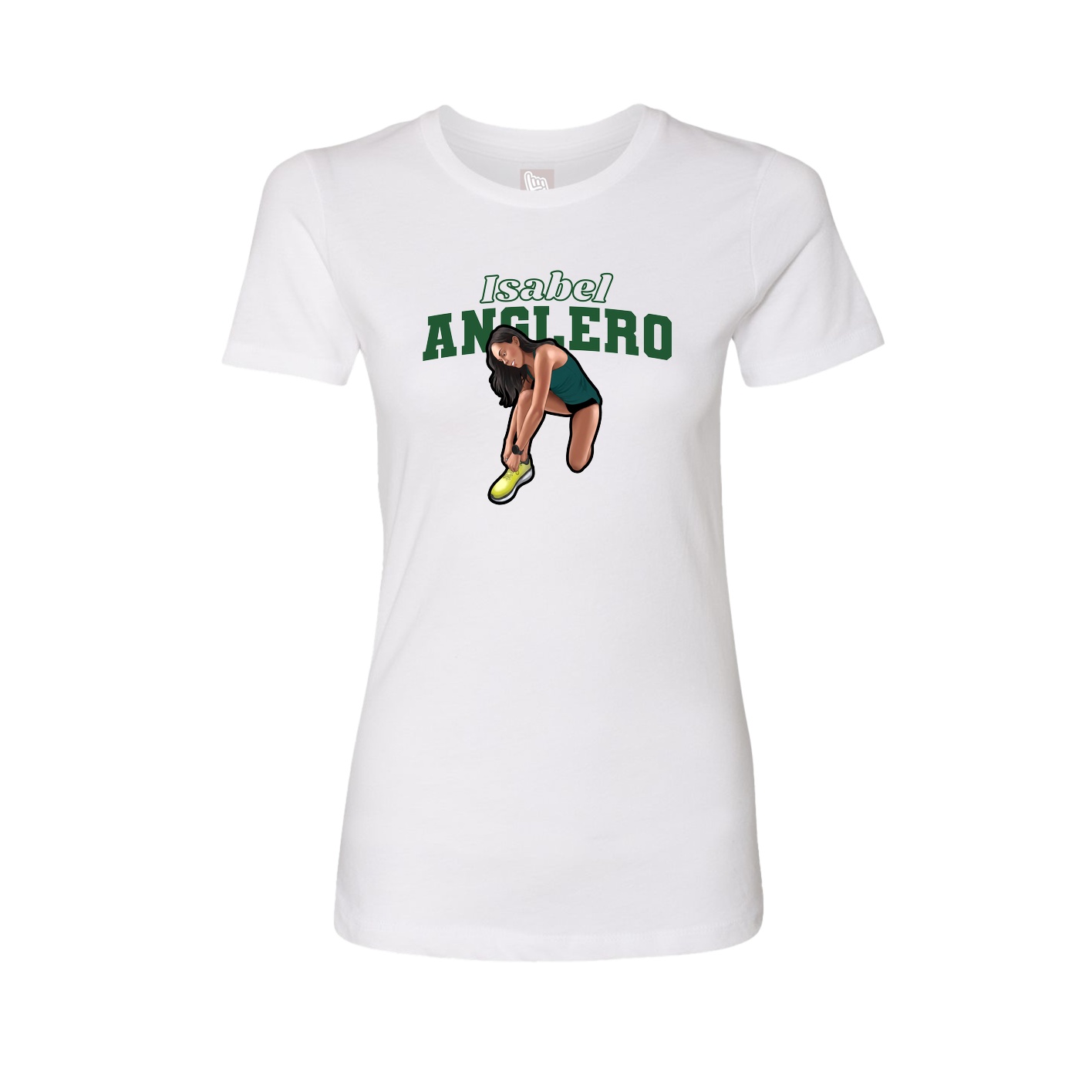 Fitted Women's Tee — Name Arch in White