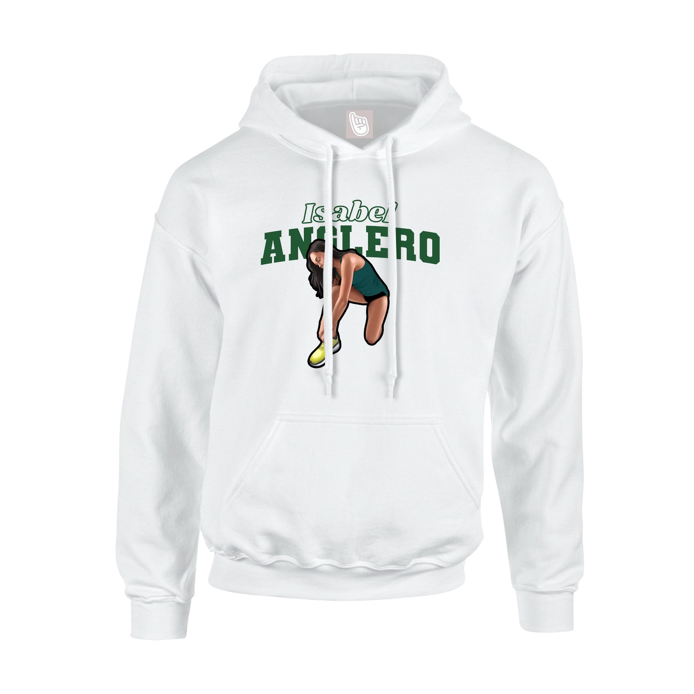Youth Hoodie — Name Arch in White