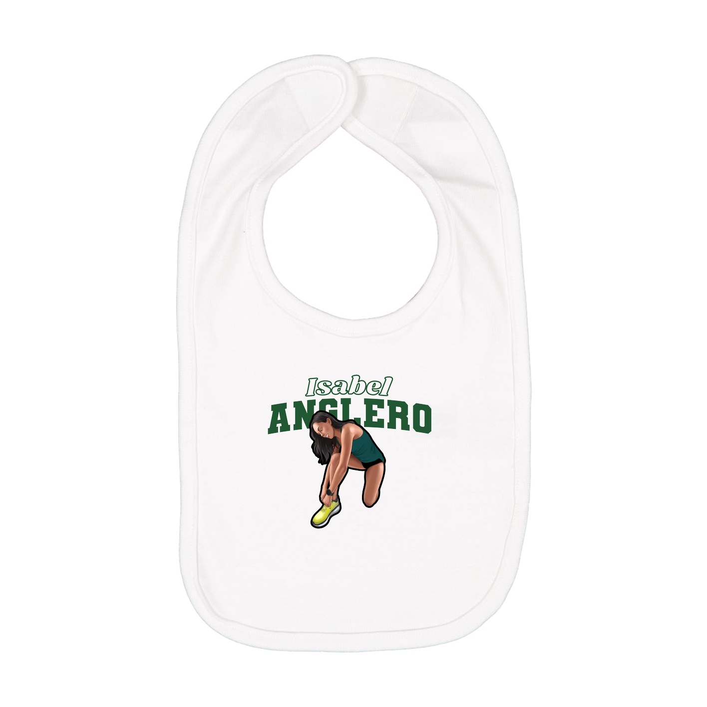 Infant Bib — Name Arch in White