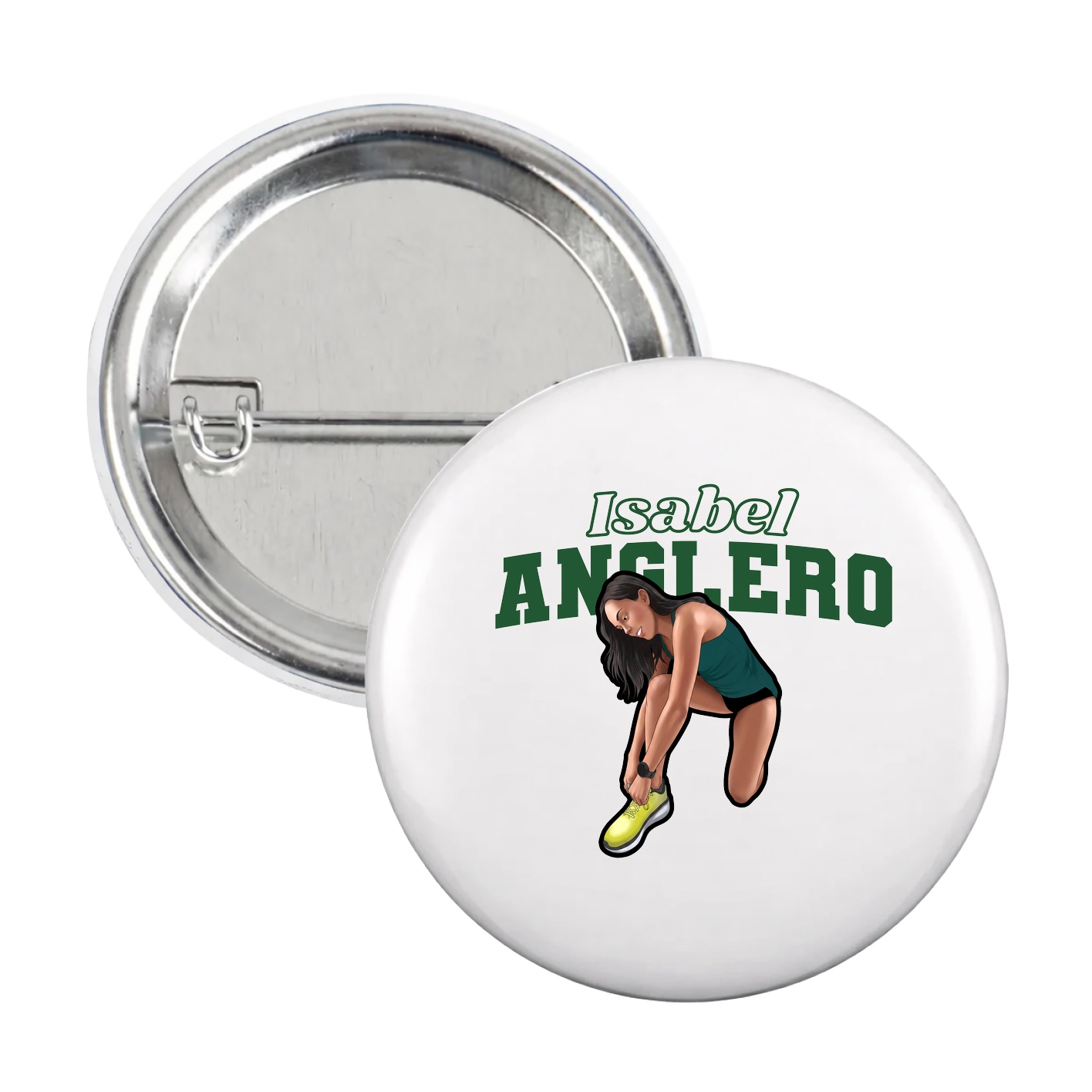 Game Day Button — Name Arch in White