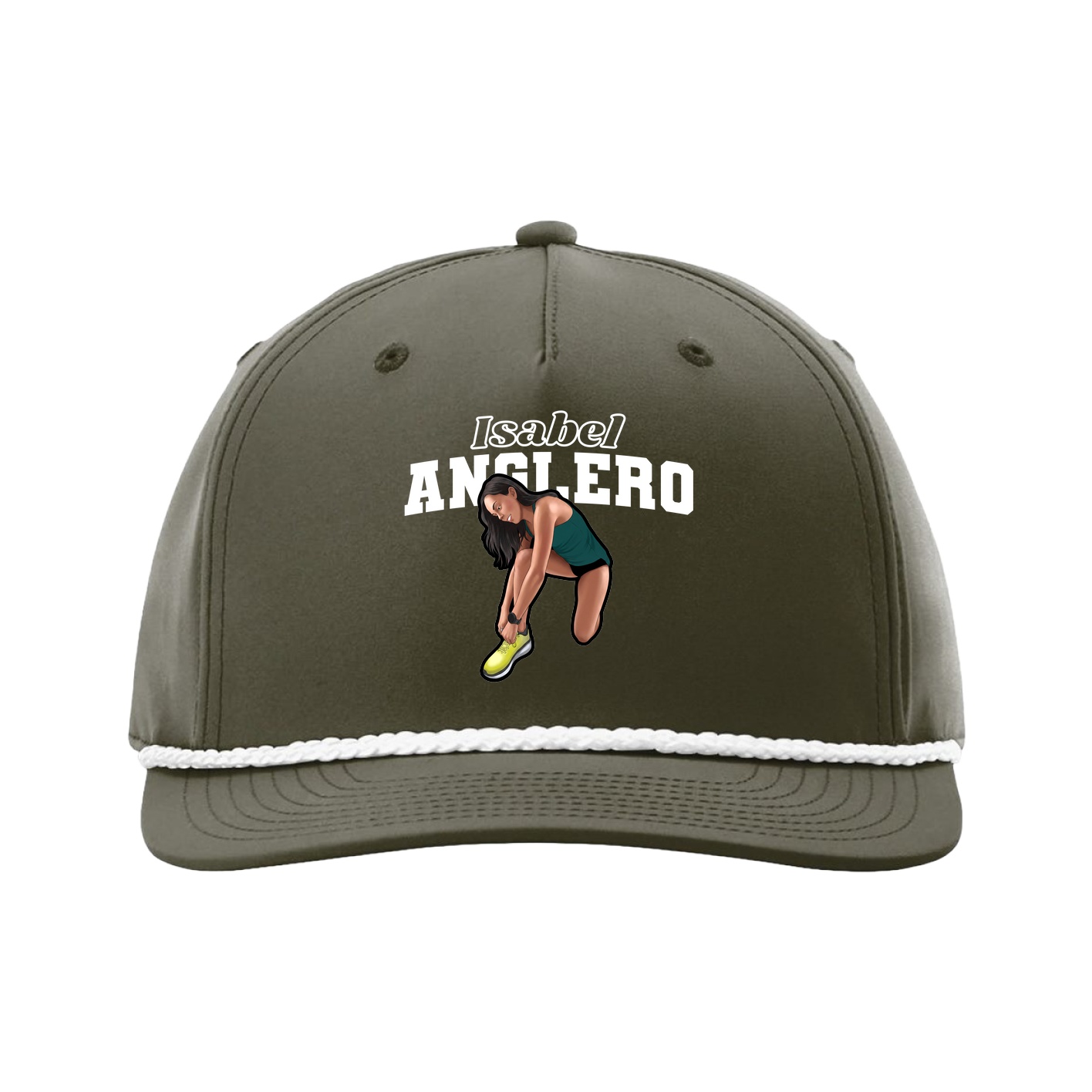 Five-Panel Classic Rope Cap — Name Arch in Green