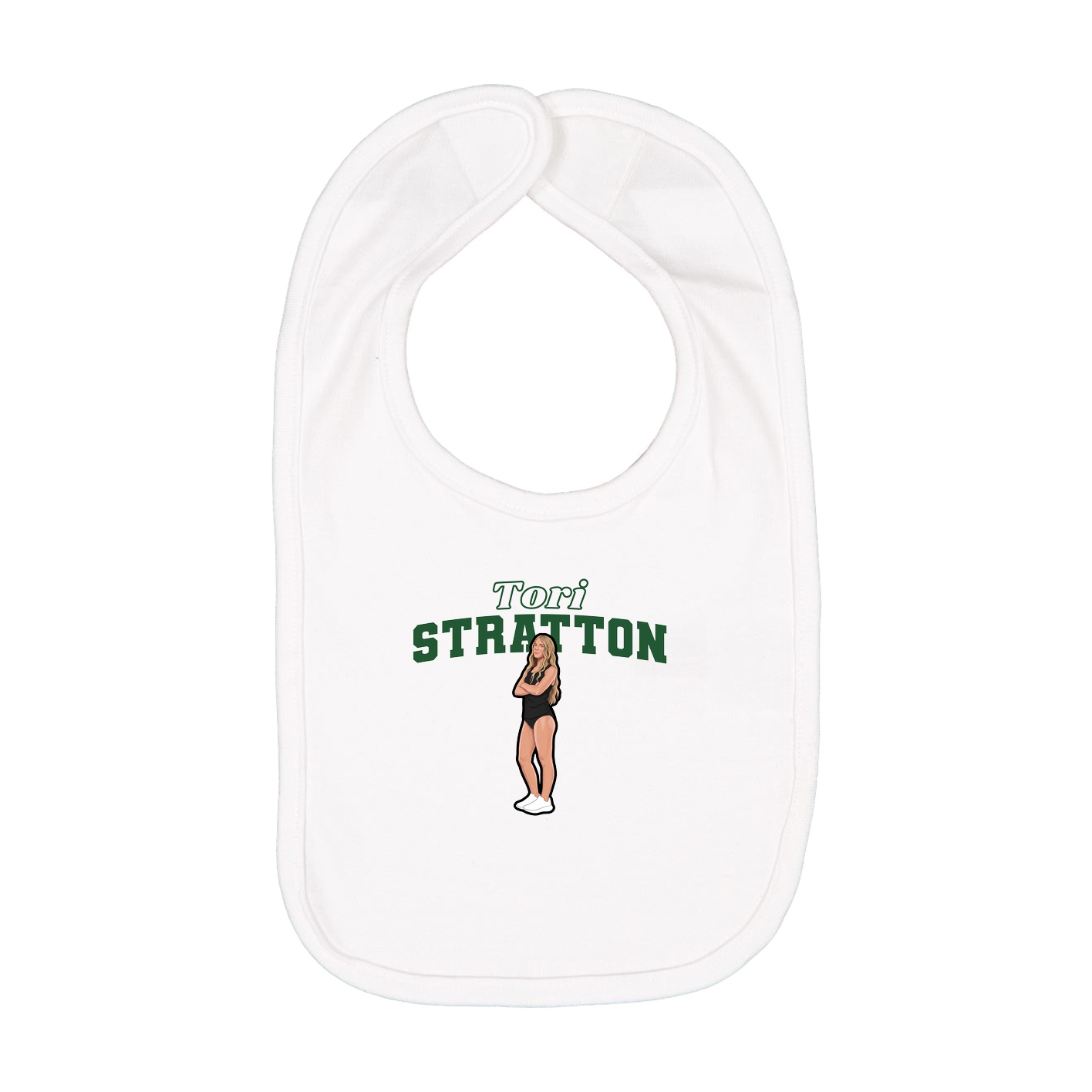 Infant Bib — Name Arch in White