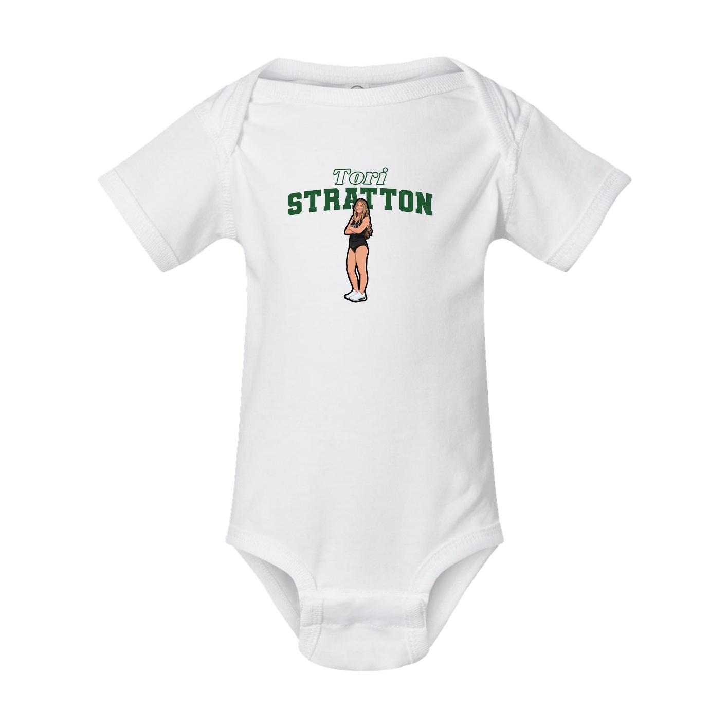 Baby Onesie — Name Arch in White