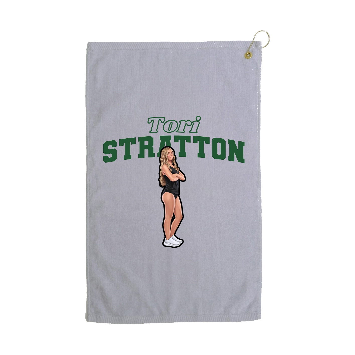 Golf Towel — Name Arch in Grey