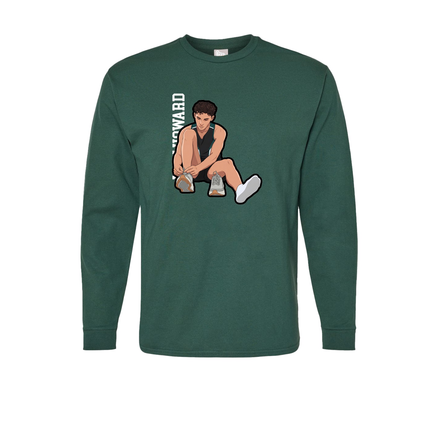 Long Sleeve Tee — Name Vertical in Green