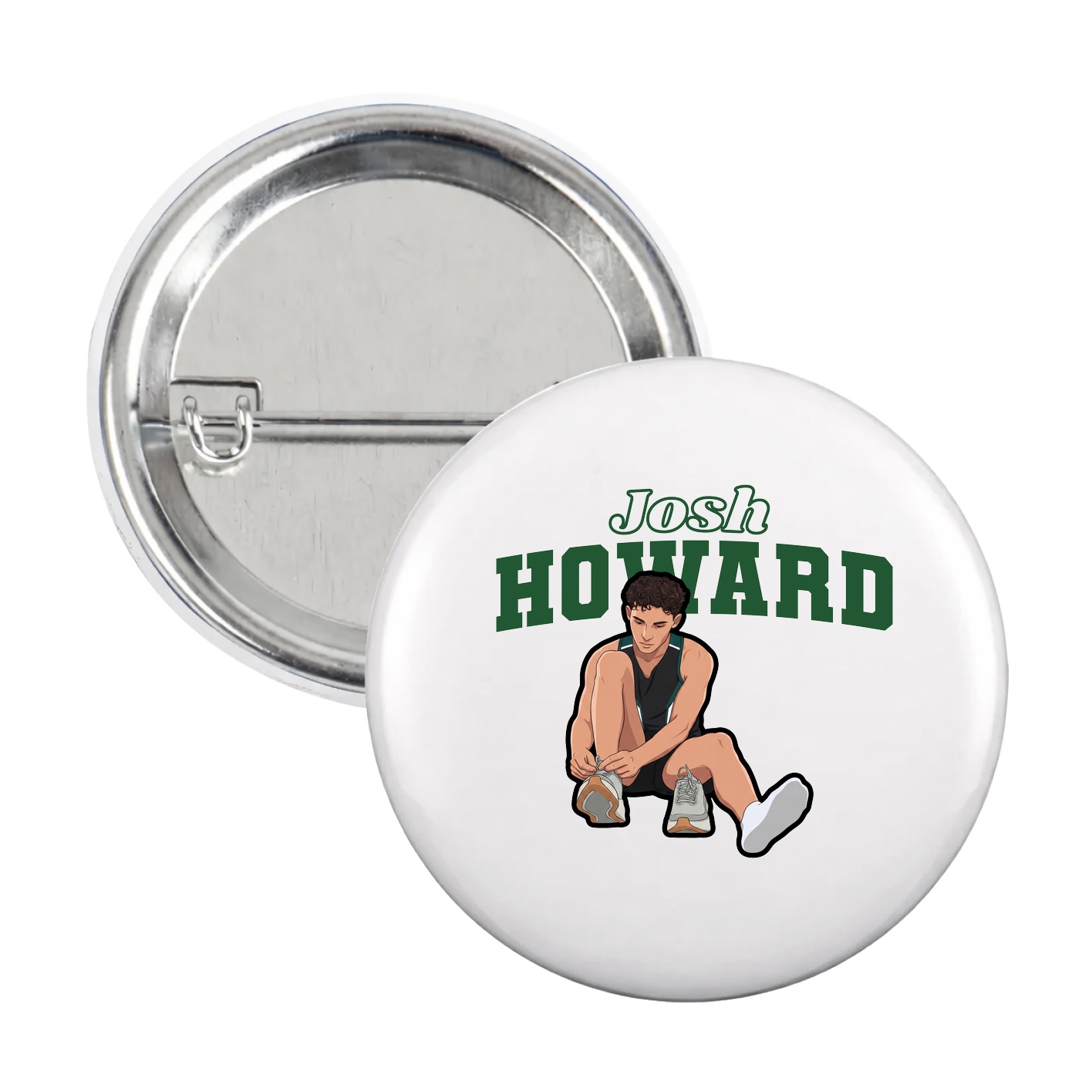 Game Day Button — Name Arch in White