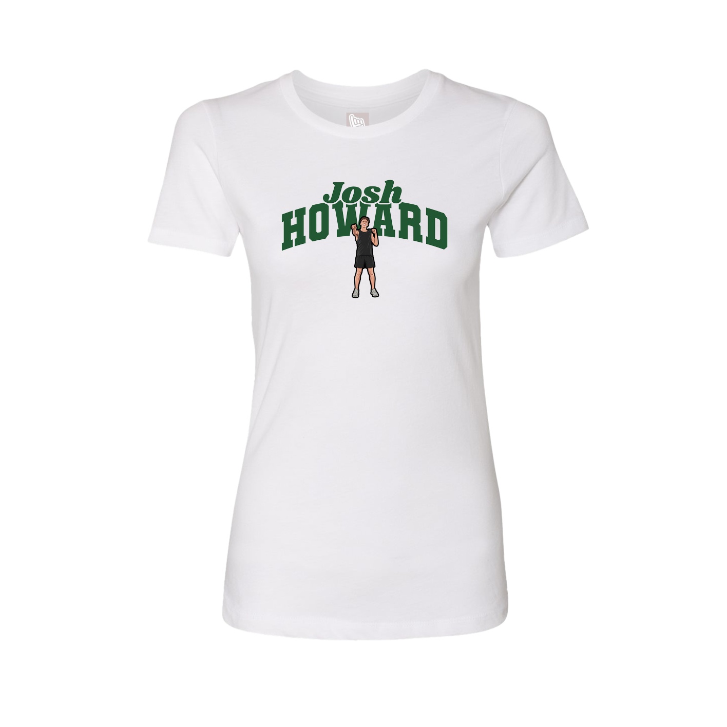 Fitted Women's Tee — Signature Arch in White