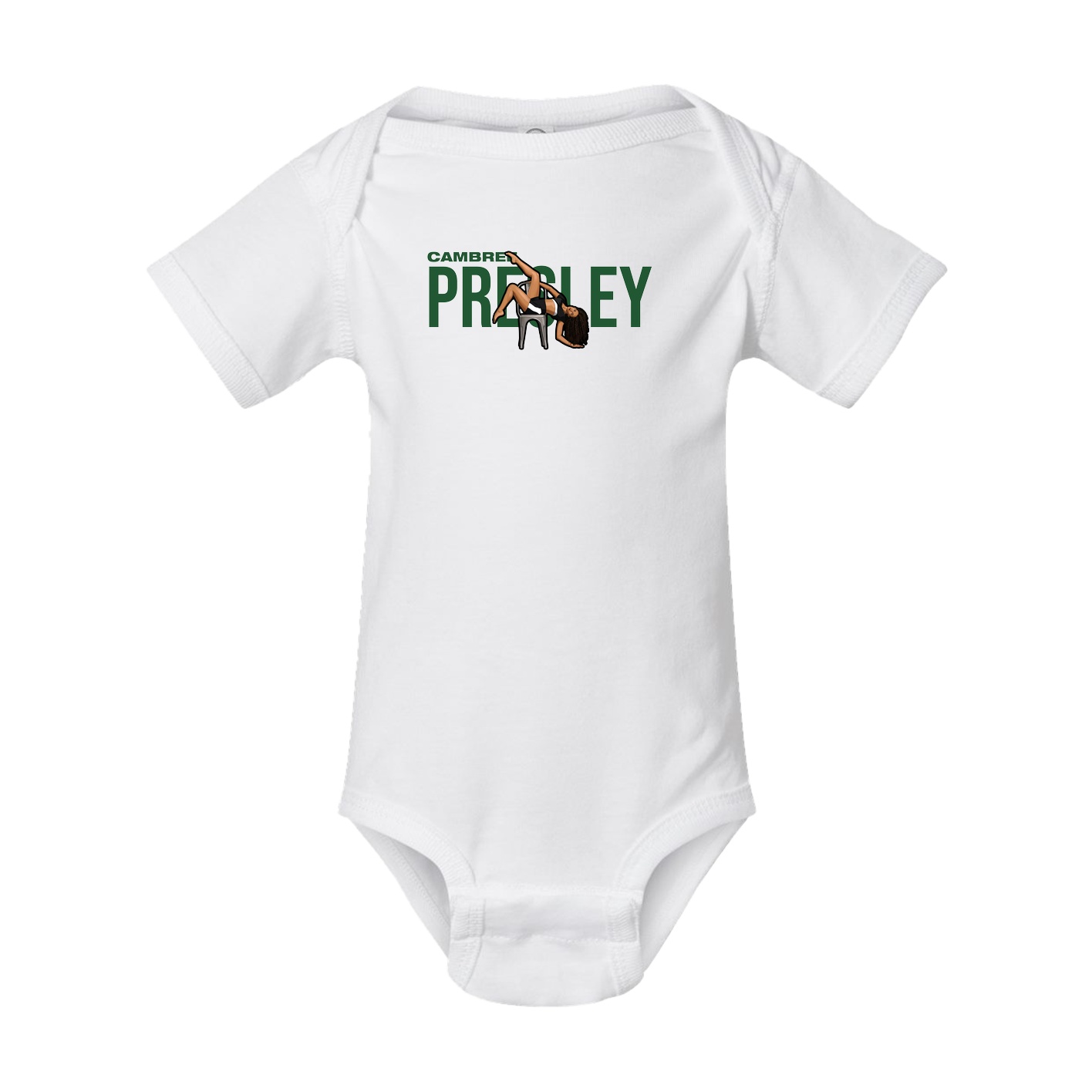 Baby Onesie — Player Name in White