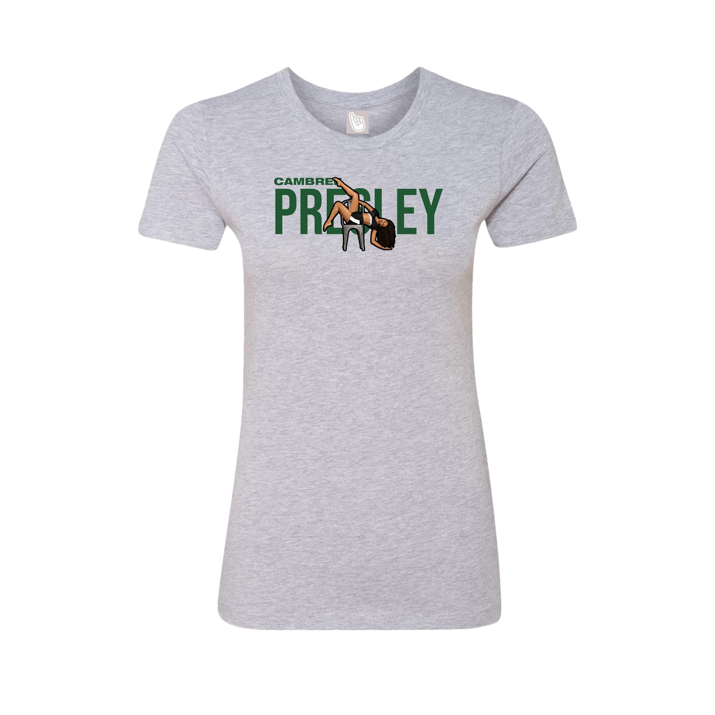 Fitted Women's Tee — Player Name in Grey