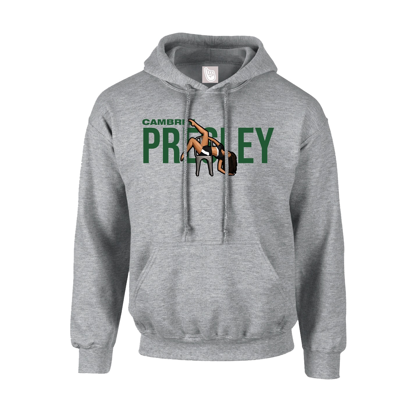 Youth Hoodie — Player Name in Grey