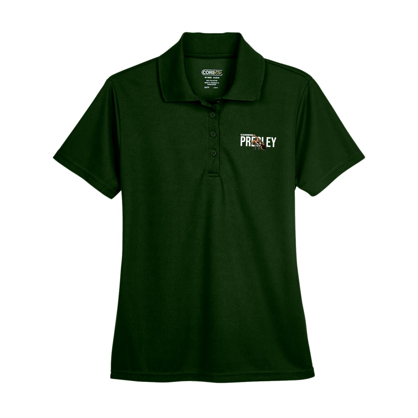 Womens Performance Polo — Player Name in Green