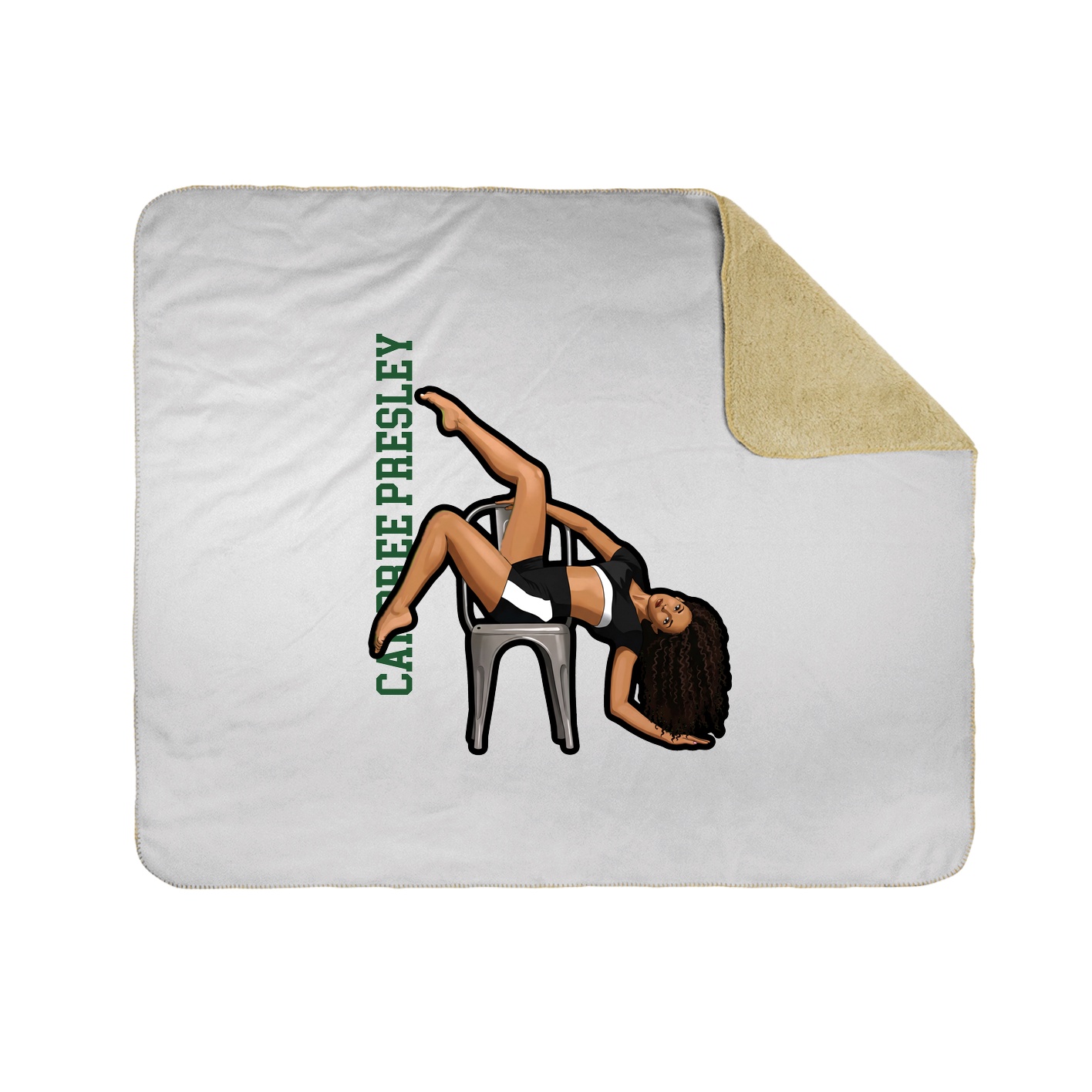 Throw Blanket — Name Vertical in White