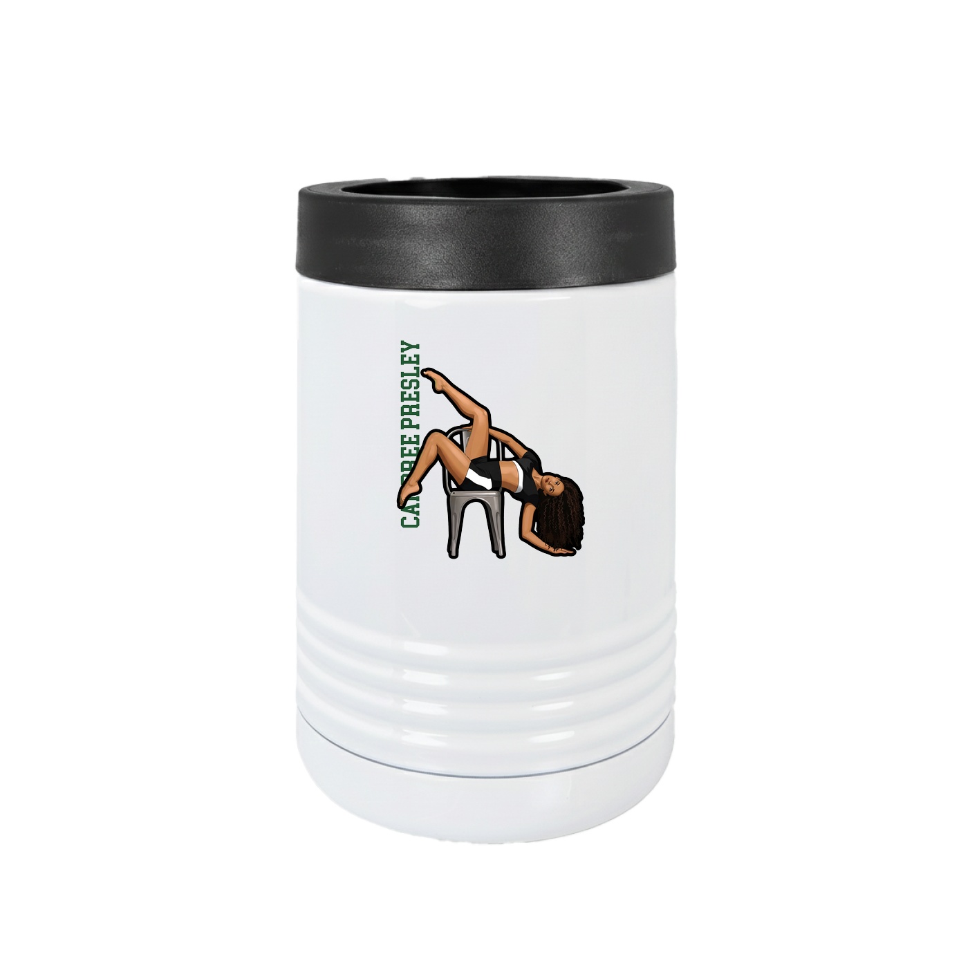 Beverage Holder — Name Vertical in White
