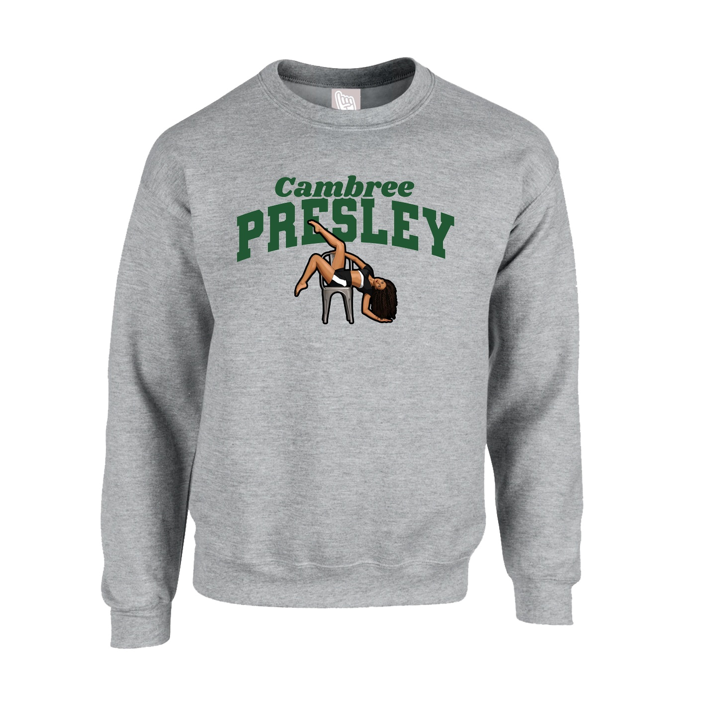 Fleece Crew — Signature Arch in Grey