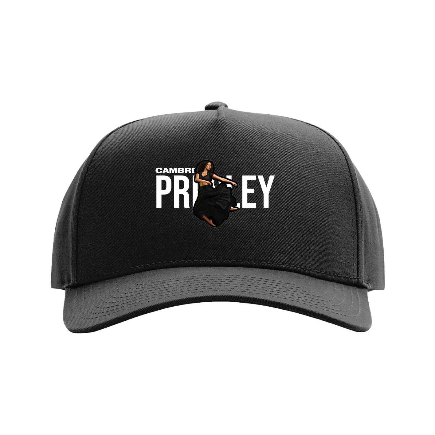 Full Fabric Five-Panel Champ Cap — Player Name in Black