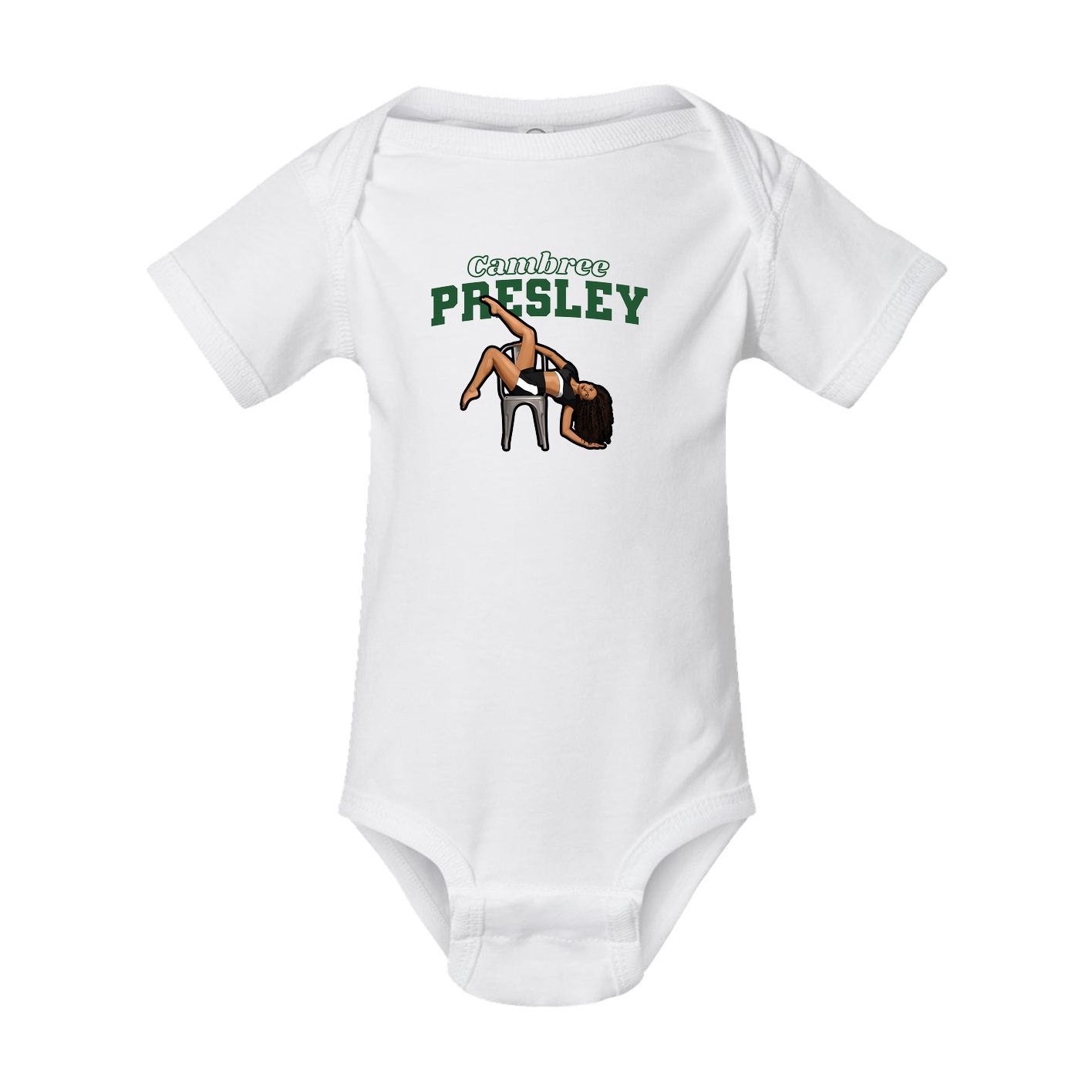 Baby Onesie — Name Arch in White