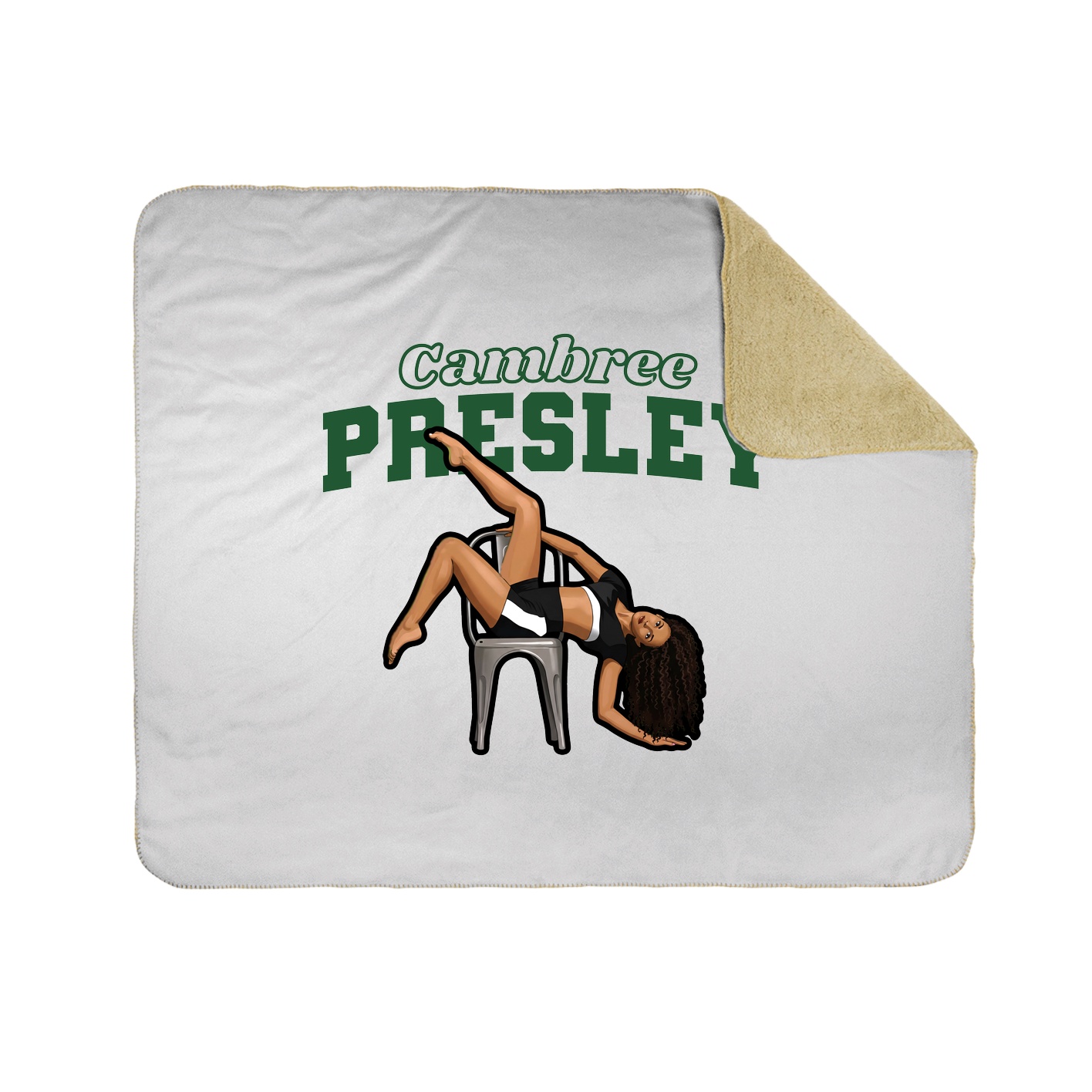 Throw Blanket — Name Arch in White
