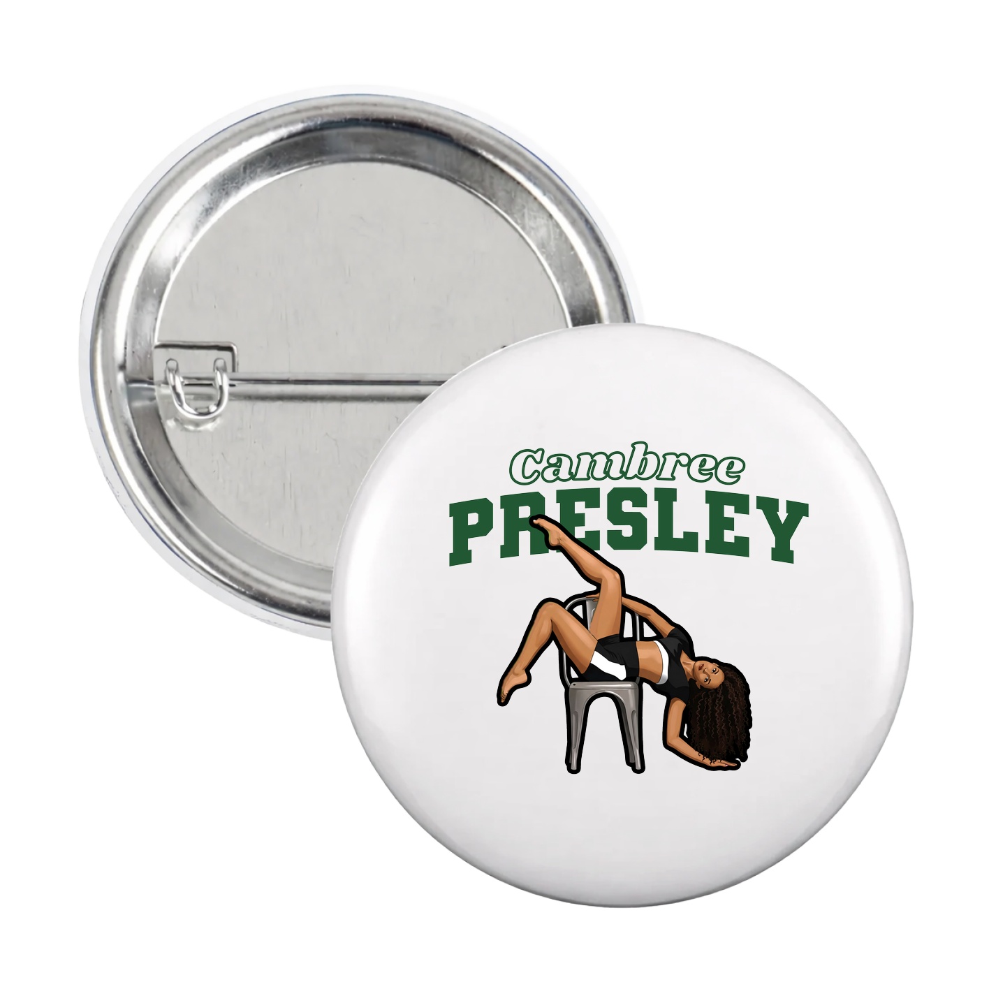 Game Day Button — Name Arch in White