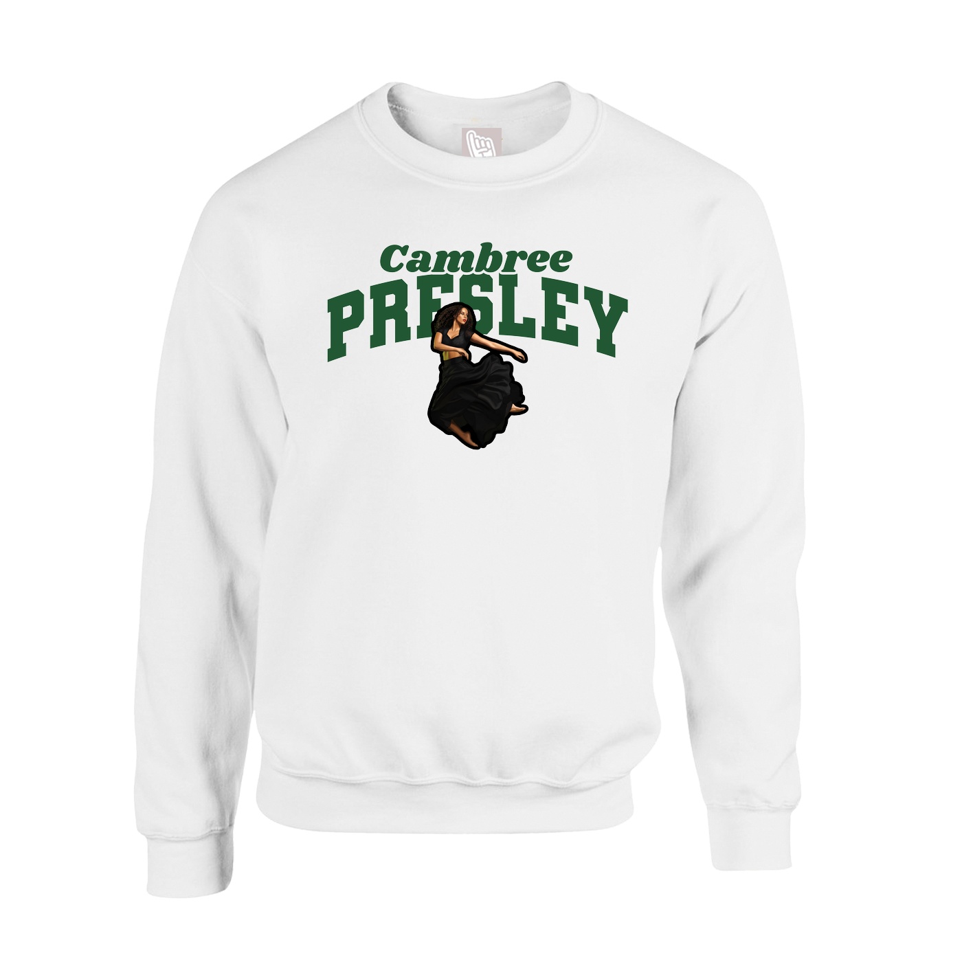 Fleece Crew — Signature Arch in White