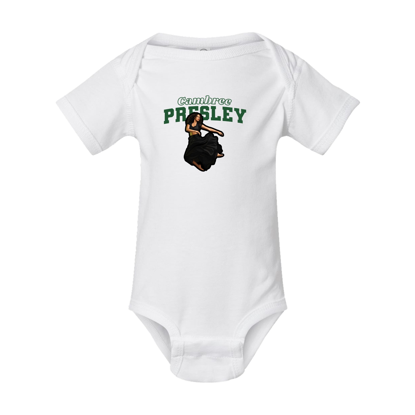 Baby Onesie — Name Arch in White