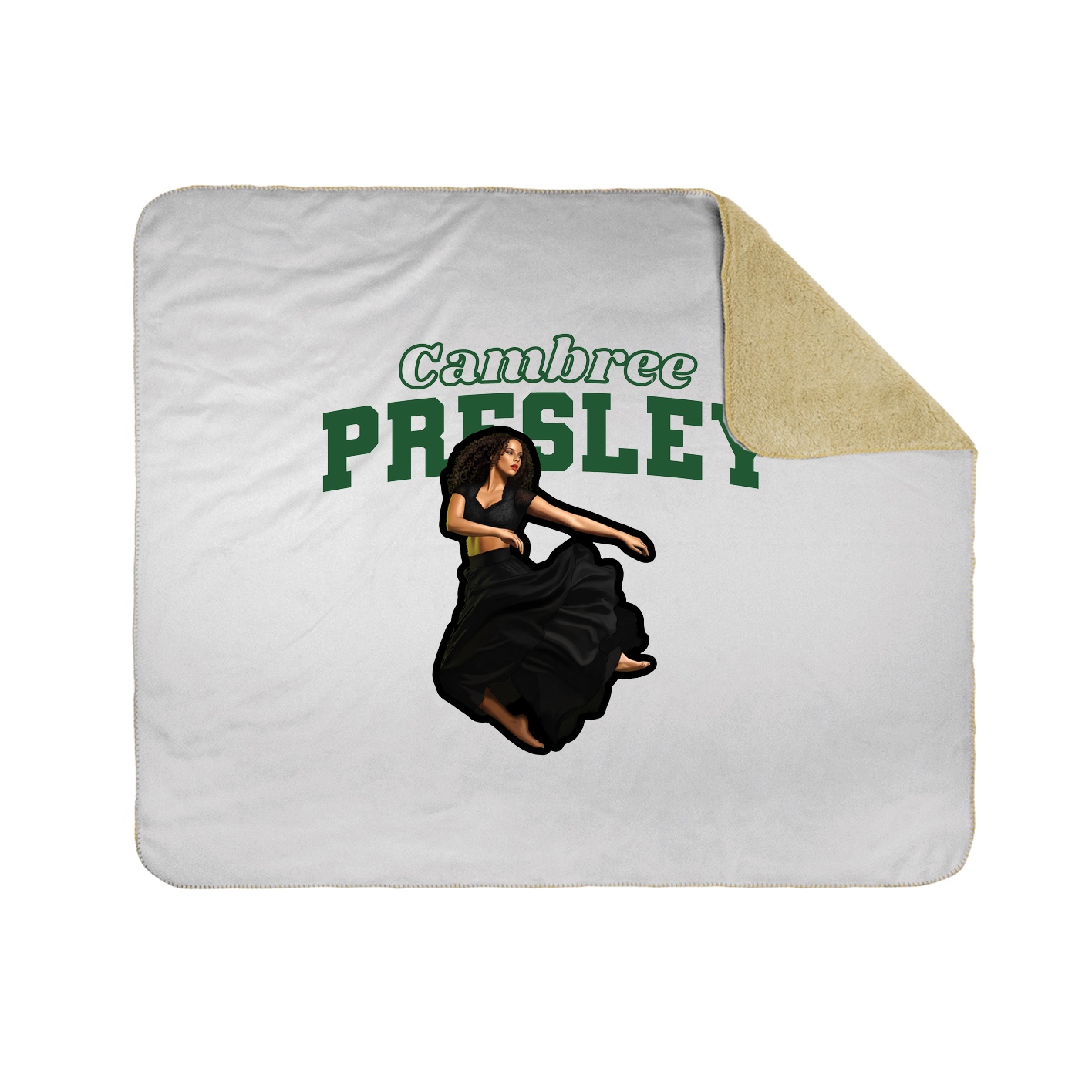 Throw Blanket — Name Arch in White